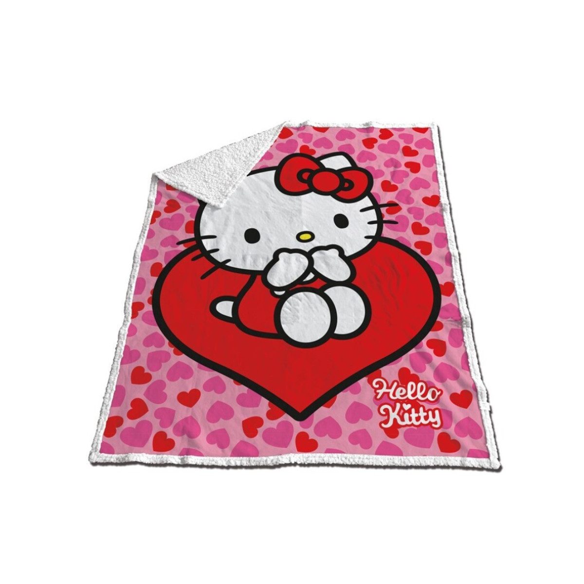 Wohndecke Hello Kitty Flanell 120 x150 cm Kuscheldecke für Erwachsene & Kinder, Aymax sprl