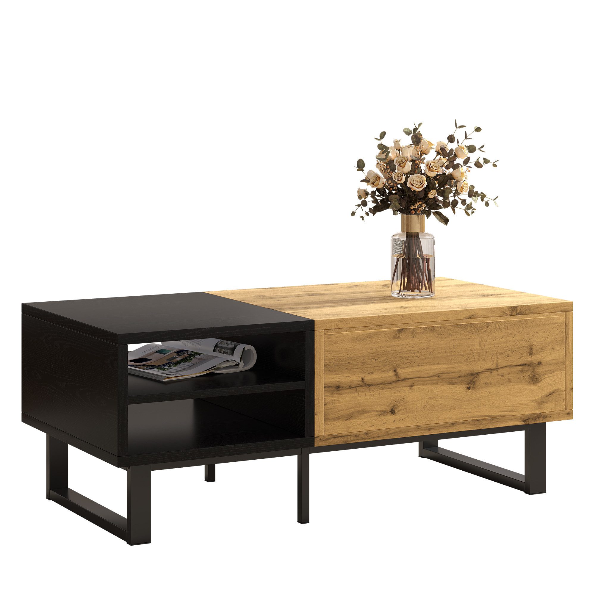 MODFU Couchtisch Wohnzimmertisch (mit Farbblockstruktur, 1-St., günstig online kaufen