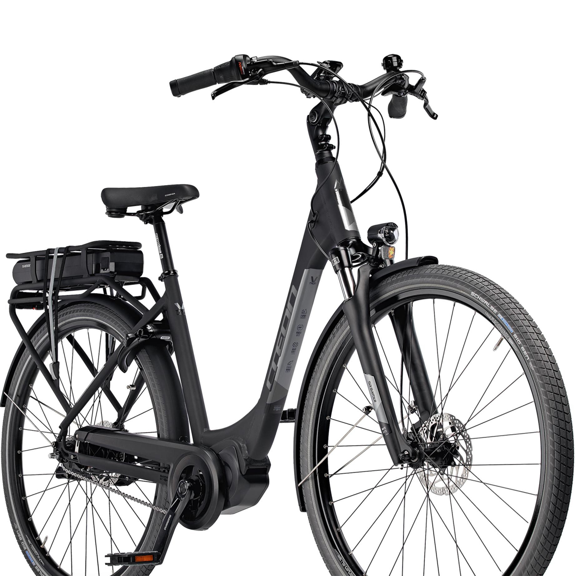 Airtracks E-Bike Cityrad 28 Zoll E-Bike Damen City Fahrrad V-TRON RACK SHIMANO STеPS E-6100, 7 Gang SHIMANO NEXUS 7 Schaltwerk, Nabenschaltung, Mittelmotor, 418 Wh, WAVE Trekking Bike Tiefeinsteiger LowStep 45cm 50cm 55cm