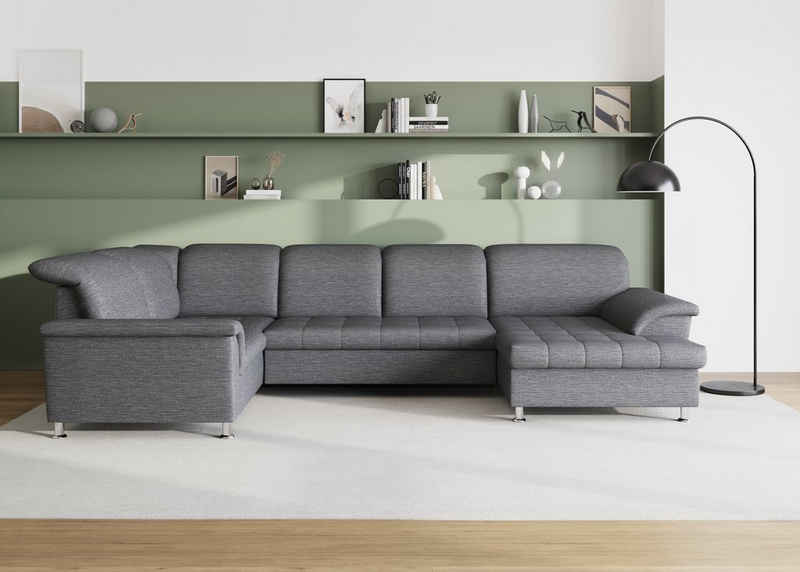 DOMO collection Wohnlandschaft Franzi wahlweise mit Kopfteilverstellung Bettfunktion, Bettkasten, im XXL-Format B/T/H: 352/214/80 cm, Schlafsofa, Steppung im Sitz