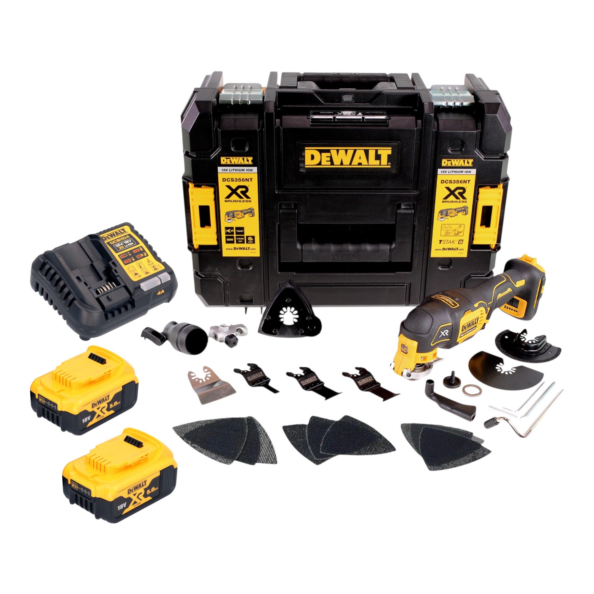 DeWalt Akku-Multifunktionswerkzeug DCS 356 P2T Akku Multitool 18 V Brushless + 2x Akku 5,0 Ah