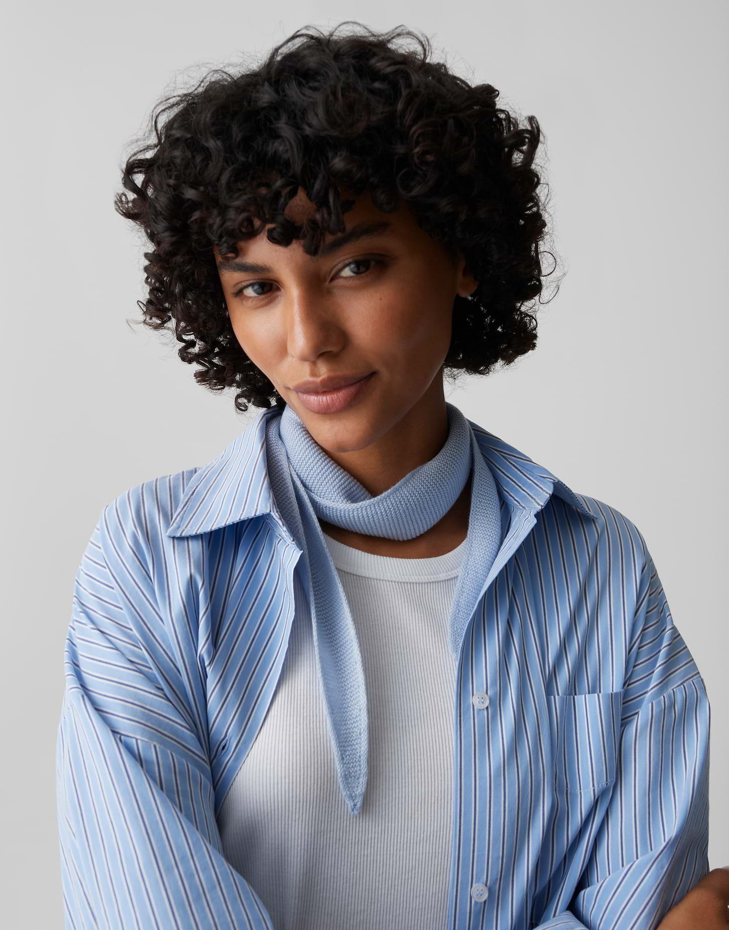 OPUS Schal Schmaler Feinstrickschal mit Wollanteil