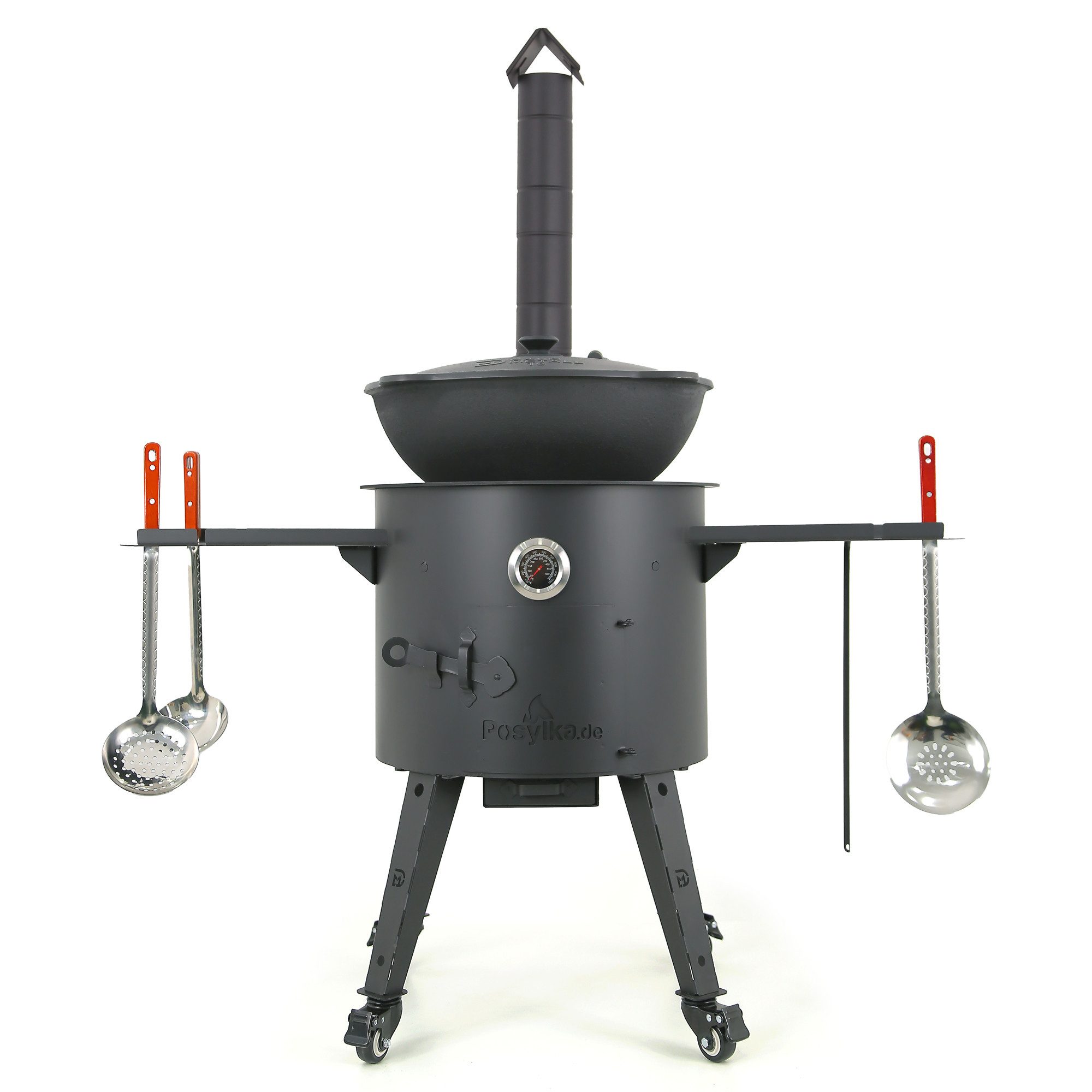 Posylka.de Feuerstelle Utschak Ø 44 cm KazanoFF Kasan 16 L flach Tische 3 Kellen 14-tlg., (14-St)