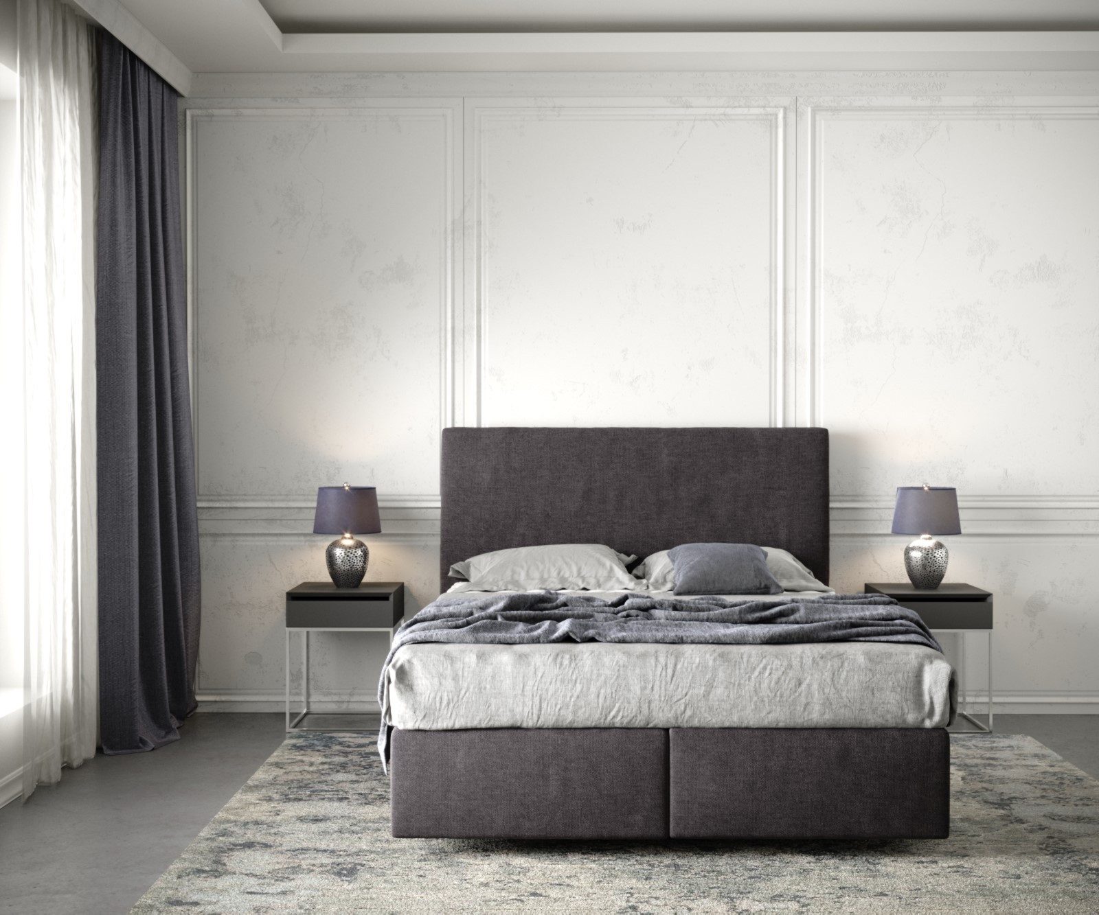 DELIFE Boxspringbett Dream-Well, Mikrofaser Schwarz 140x200 günstig online kaufen