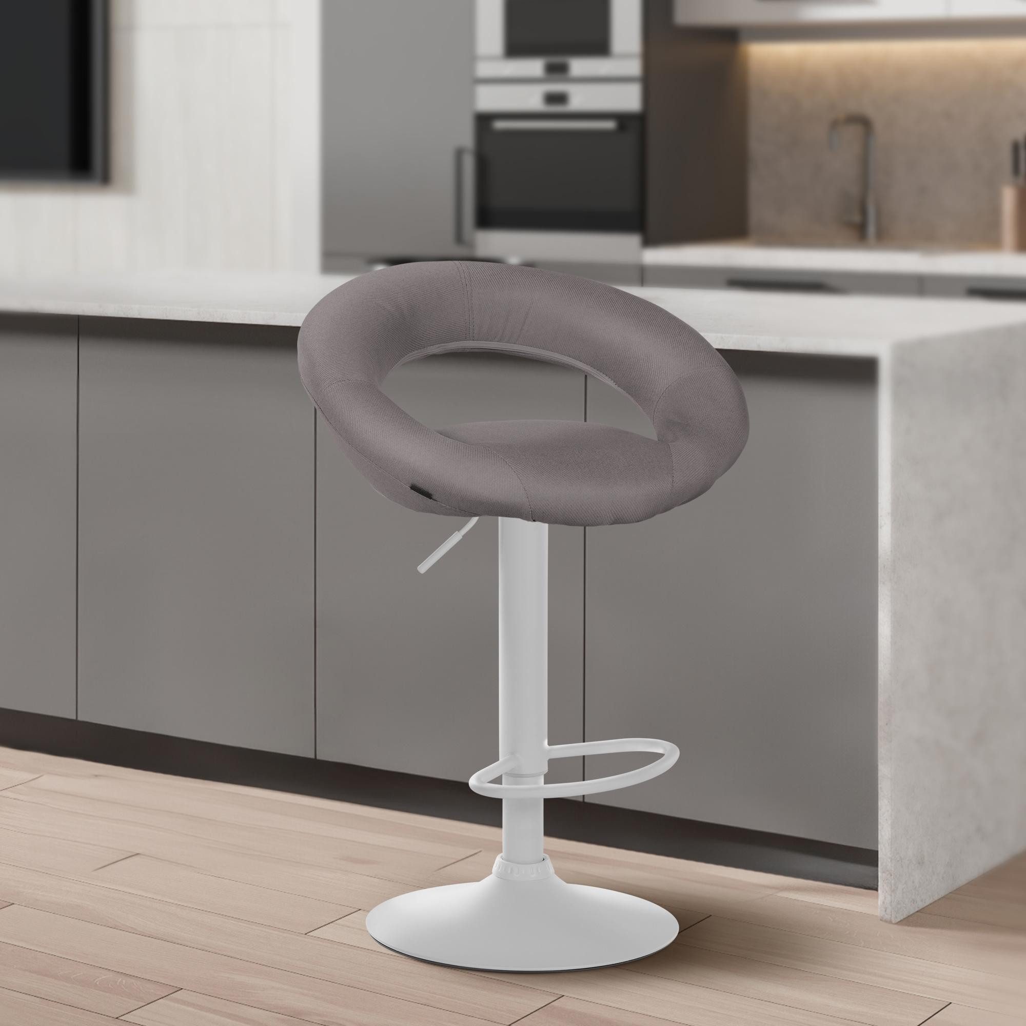 CLP Barhocker Olinda Stoff (2er Set, 2 St., 2er), höhenverstellbar und drehbar
