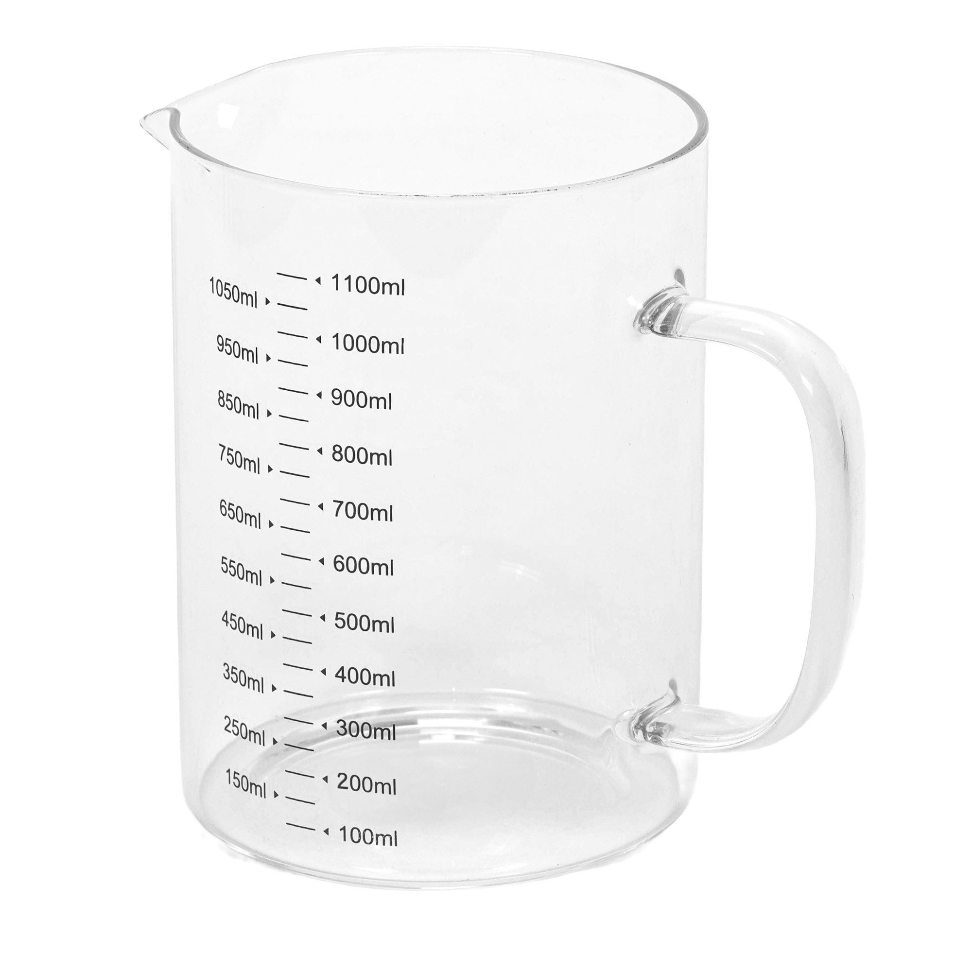 Excellent Houseware Vorratsglas Messkanne aus Glas ZOPA, 1 l, Glas, (einzeln, einzeln)
