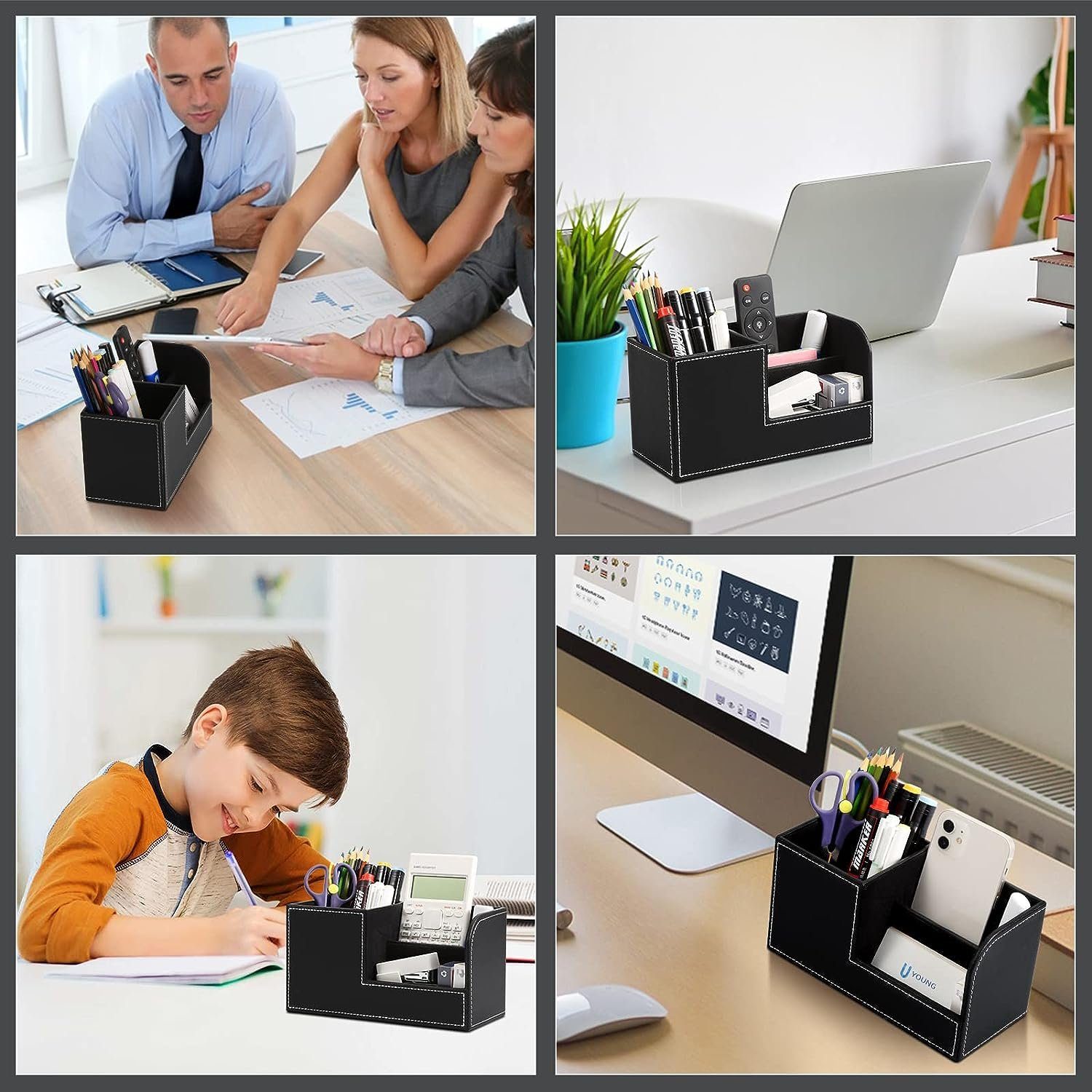 autolock Organizer Schreibtisch, Desktop Stiftehalter schwarz Bleistifthalter,Organizer Büro