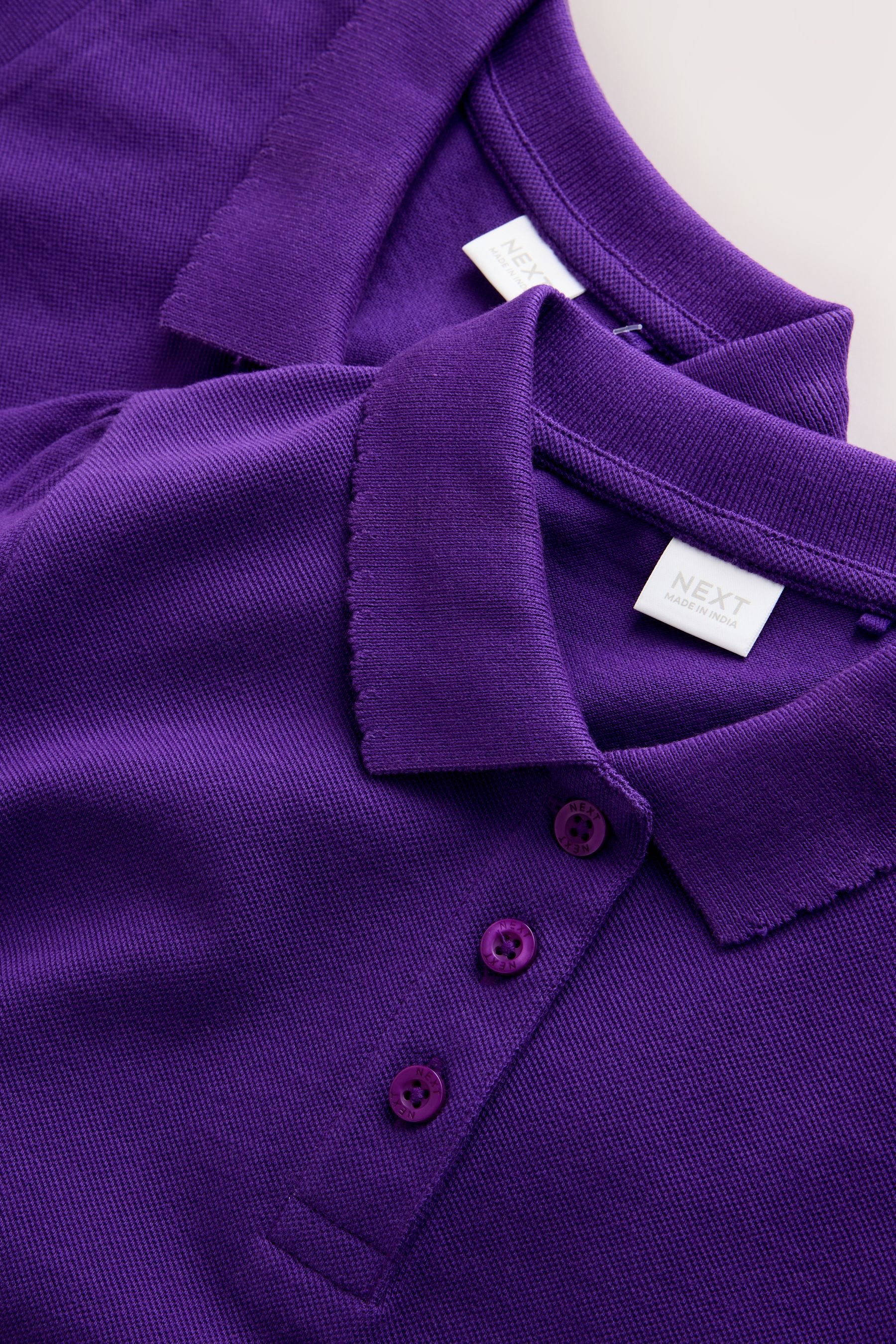 Next Poloshirt Kurzärmelige Polohemden aus Baumwolle im 2er-Pack (2-tlg)