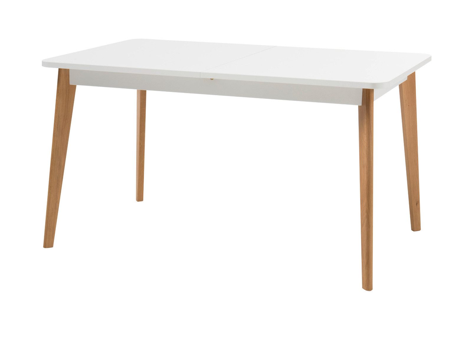 Furn.Design Esstisch Helge (Küchentisch in weiß und Eiche Massivholz, ausziehbar 140 - 180 cm), skandinavisches Design