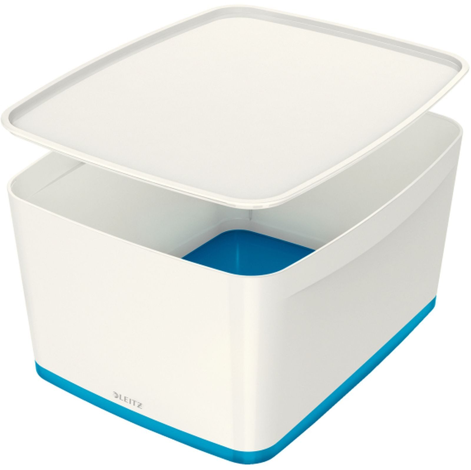 LEITZ Aufbewahrungsbox Aufbewahrungsbox MyBox Groß A4 mit Deckel ABS blau metalic Packung mit