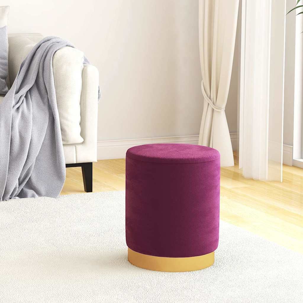vidaXL Hocker Runder Aufbewahrungshocker Violett Samt 31 x 37 cm (1 St)