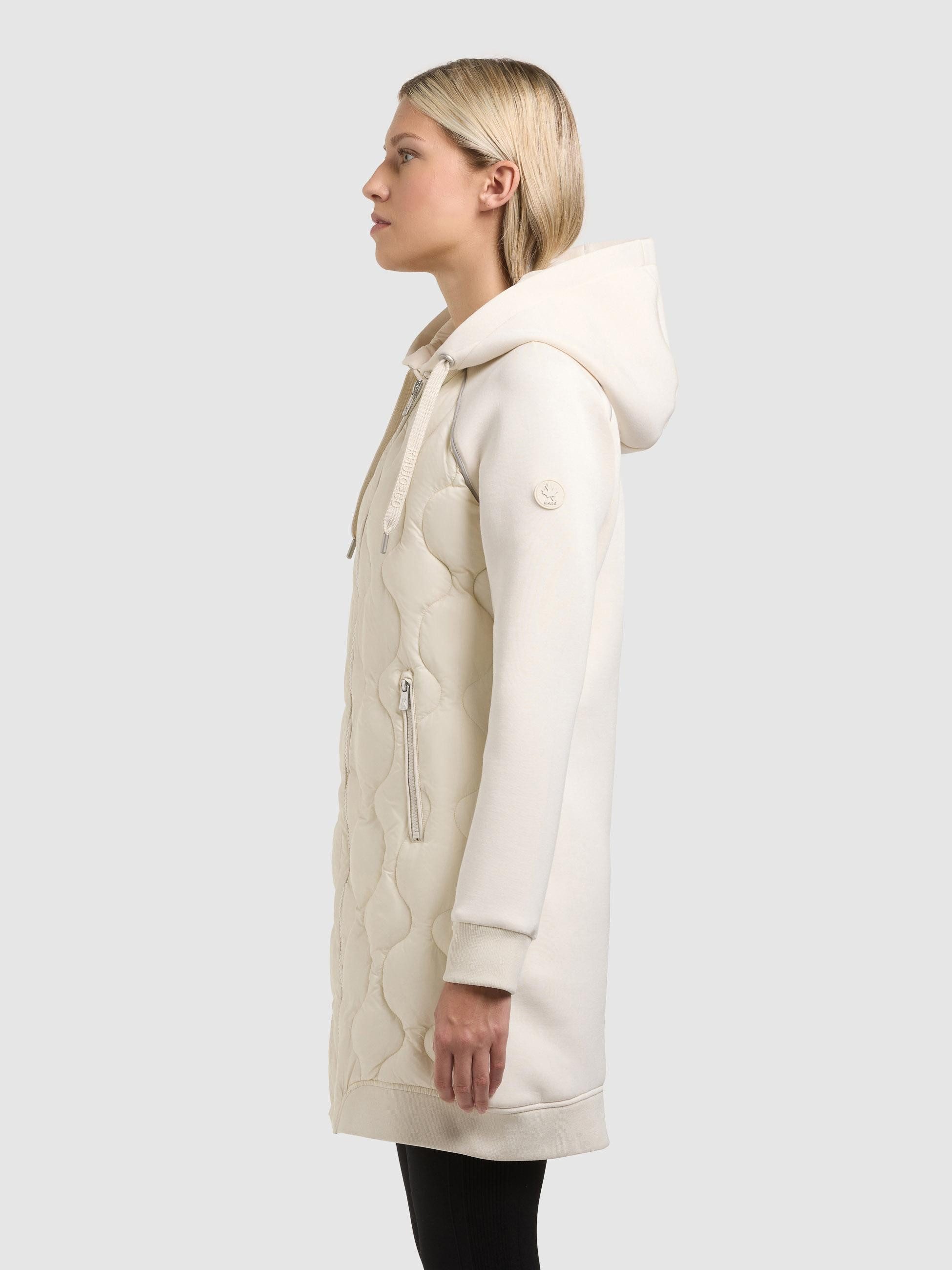 khujo Kurzmantel Nora Materialmix-Mantel mit abnehmbarer kapuze