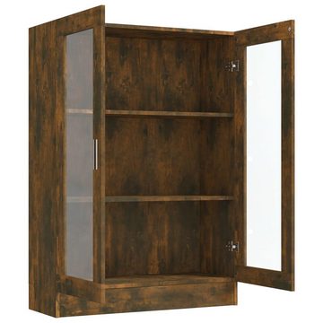 furnicato Bücherregal Vitrinenschrank Räuchereiche 82,5x30,5x115 cm Holzwerkstoff