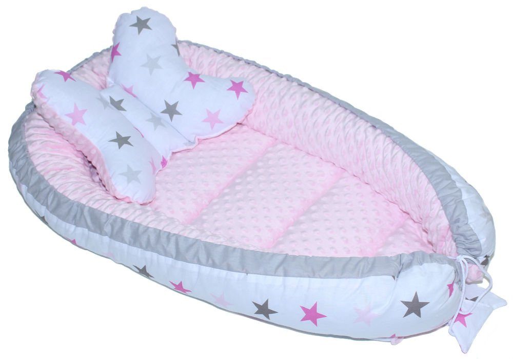 Primawela Bettnestchen Baby MINKY Nestchen Kokon Kuschelnest Kissen Decke Schmetterlingkissen