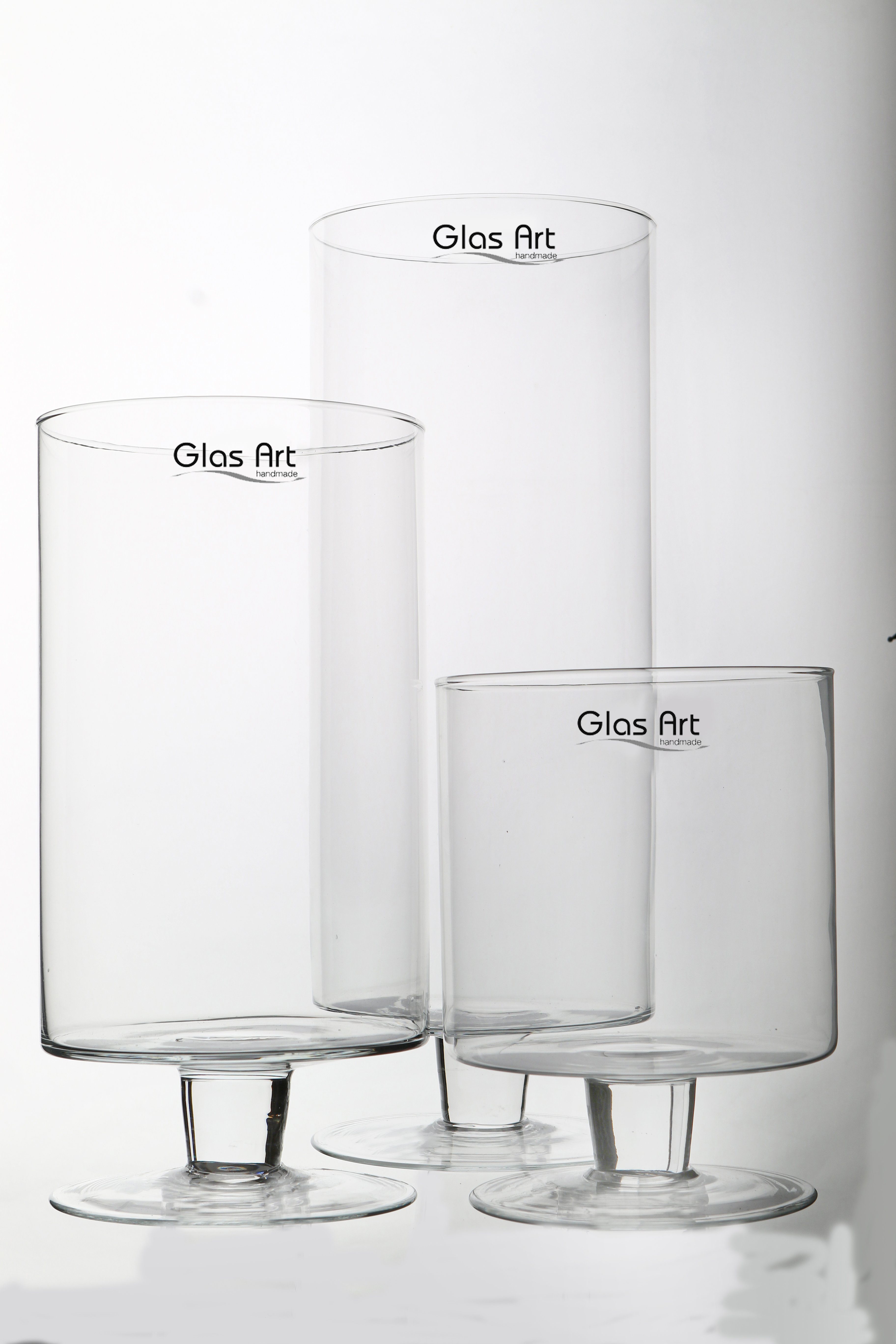 20/30/40cm Fensterbank Tischvase GlasArt Glas, mit Glas-vase Wohnzimmer Höhe Pokal Fuß,