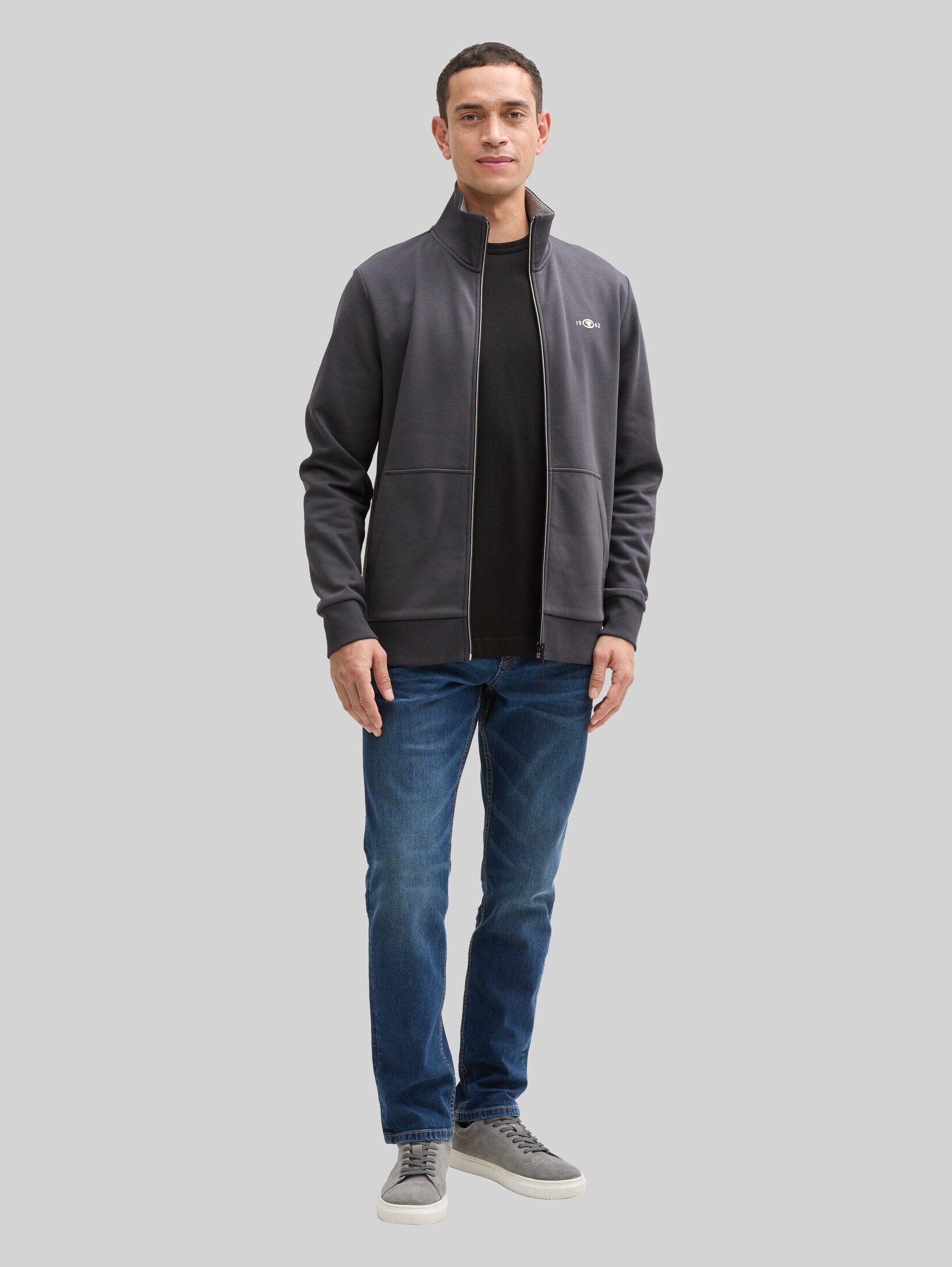 TOM TAILOR Sweatshirt Strick & Sweatshirts Sweatjacke mit Stehkragen
