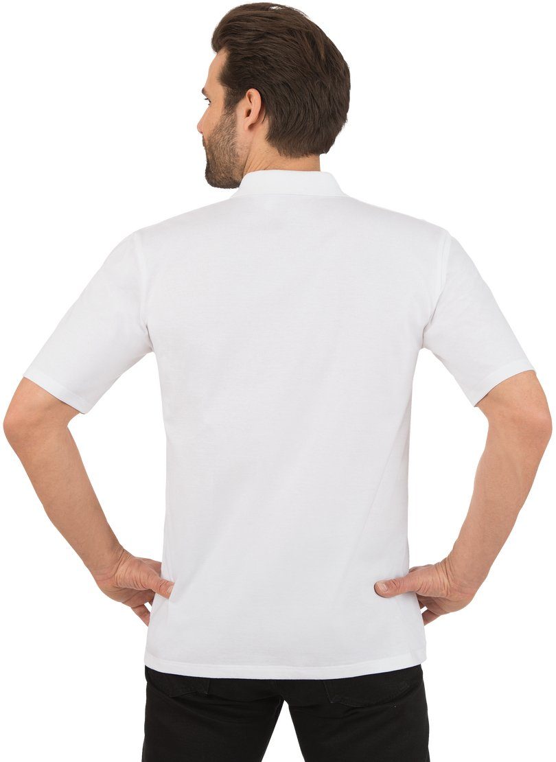 Poloshirt Poloshirt Single-Jersey aus Trigema weiss TRIGEMA