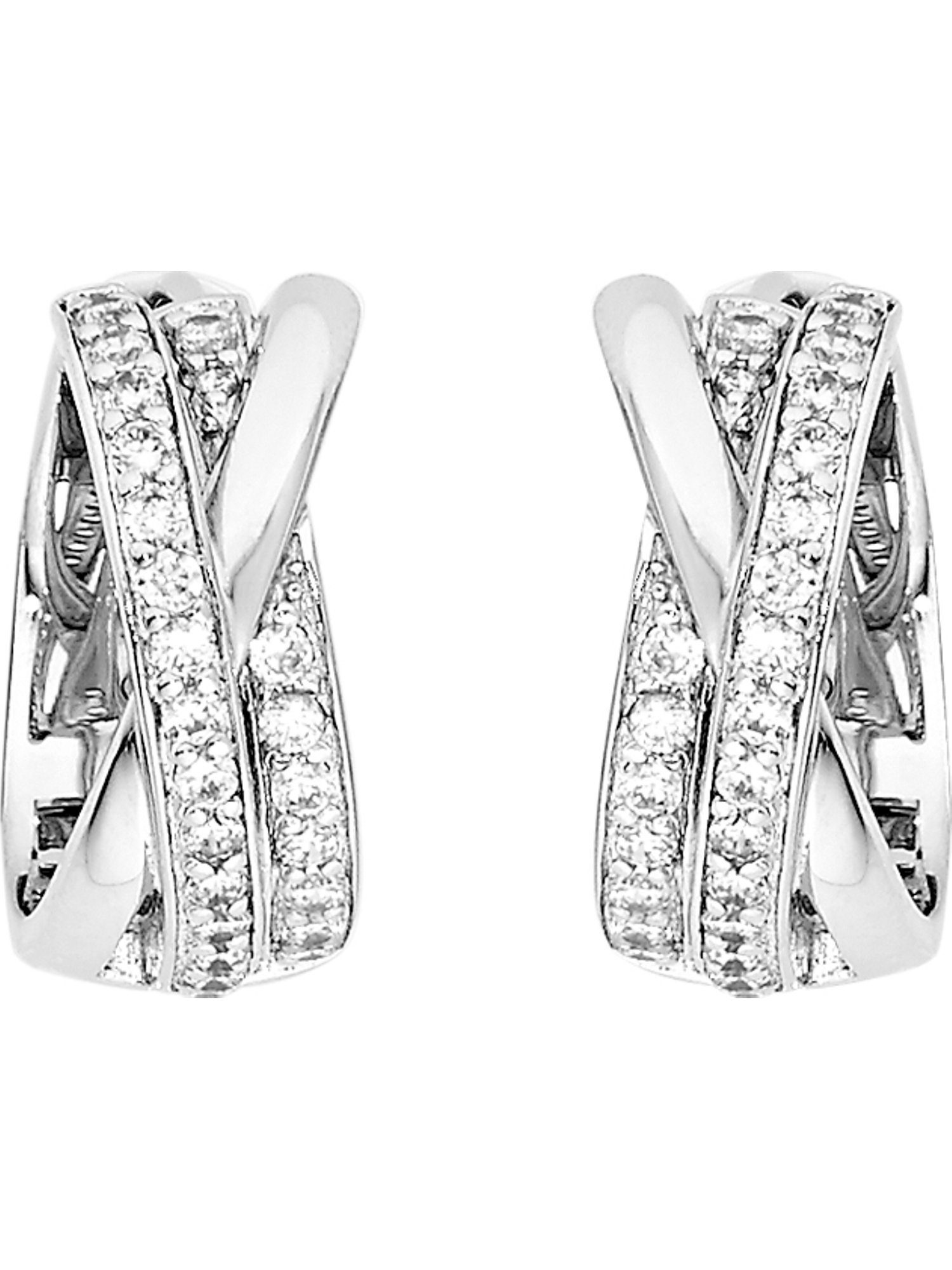 FAVS Paar Серьги-кольца FAVS Damen-Creolen 925er Silber 50 Zirkonia (Paar)