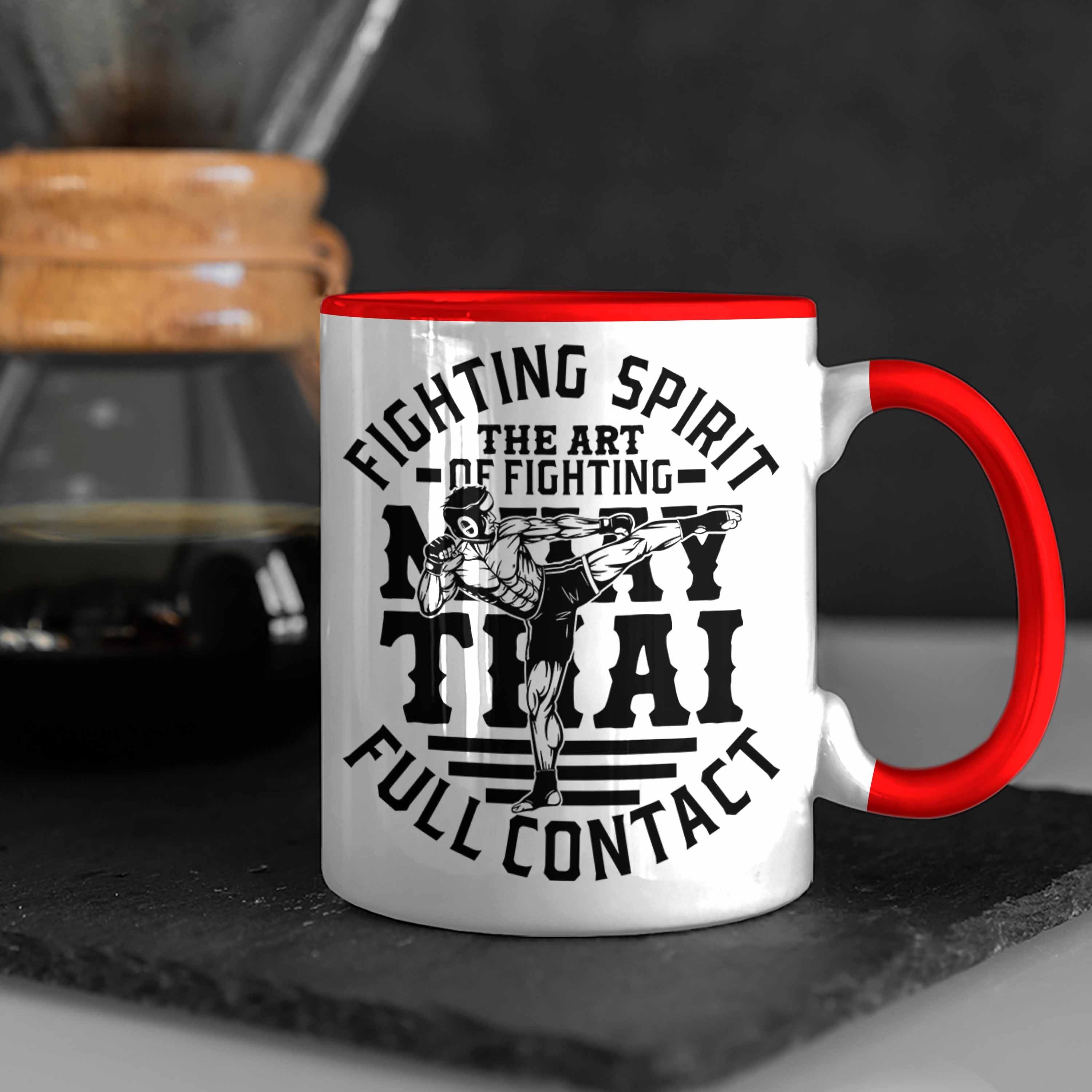 Thai Fighting Thai-Kämpfer Geschenkidee Tasse Trendation Muay Muay Spiri Tasse Rot Geschenk