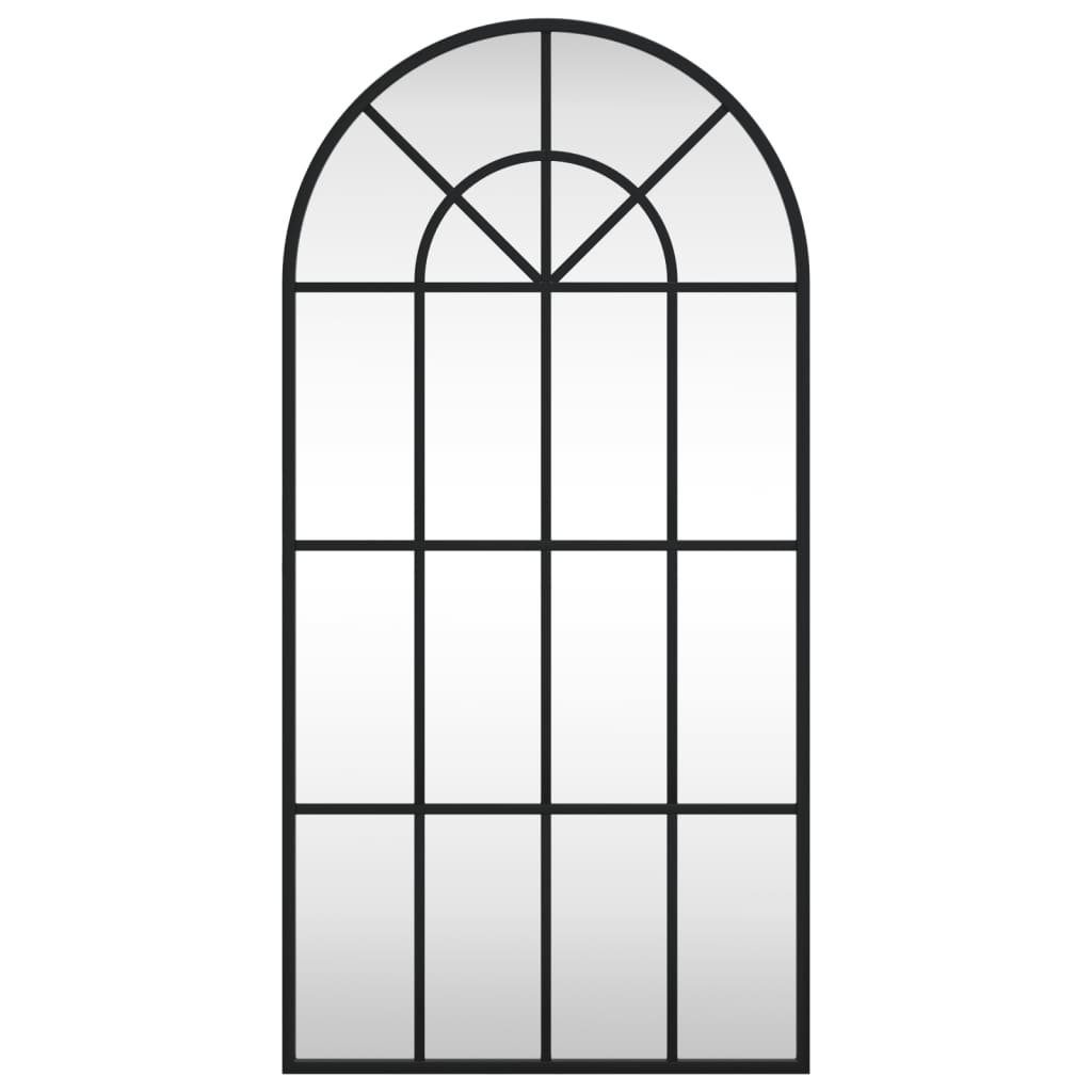 Schwarz cm 40x80 Eisen (1-St) Wandspiegel vidaXL Gewölbt Spiegel
