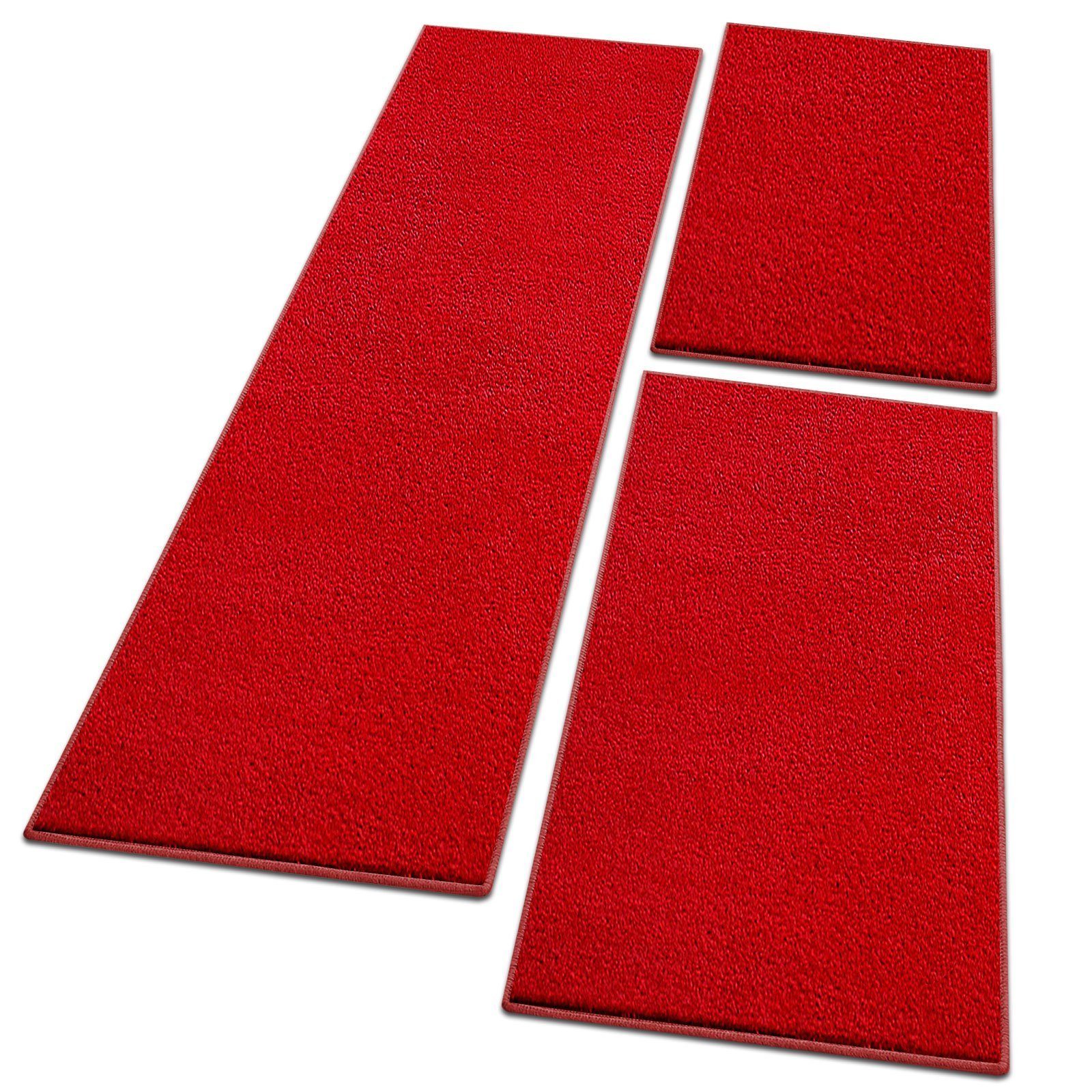 Hochflor-Bettumrandung Dynasty, verschiedene Farben & 3 Größen, Teppichläufer Floordirekt, Höhe 8.5 mm, (3-tlg), Velours