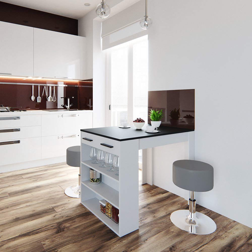 Vicco Bartisch Repose, Anthrazit/Weiß/Weiß, 67 x 100 cm günstig online kaufen