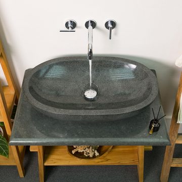 wohnfreuden Aufsatzwaschbecken Andesit Waschbecken MARA oval anthrazit 70 cm (Kein Set), 5_101517