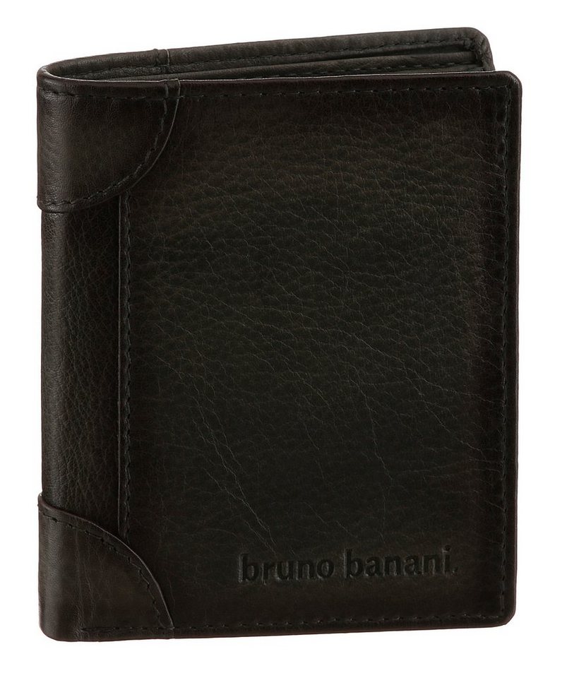 Bruno Banani Geldbörse, aus echtem Leder mit zahlreichen Fächern, Gr. ca.  B/H/T: 9/11/2cm