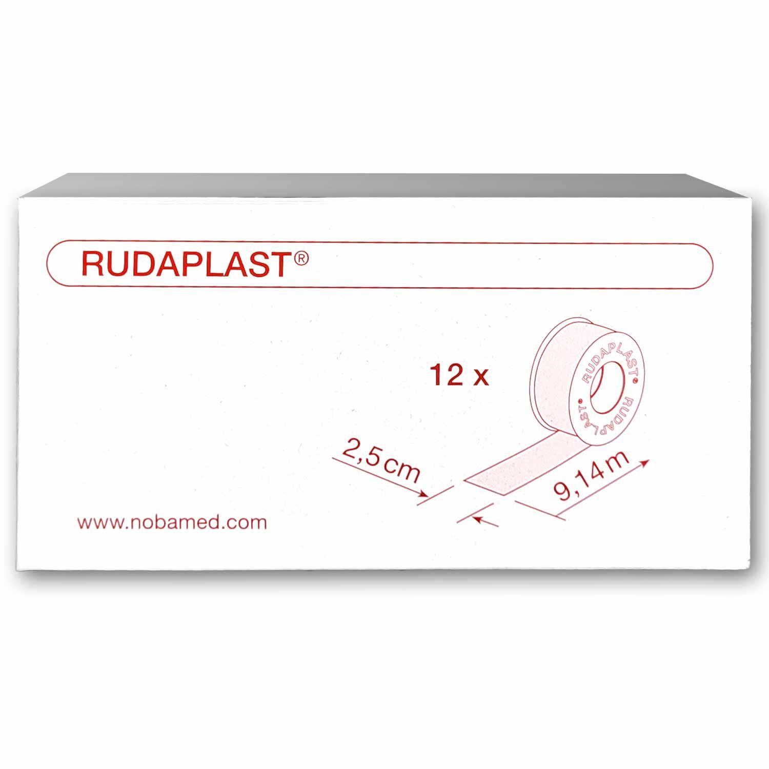 Nobamed Fixierpflaster NOBAMED RUDAPLAST Fixierpflaster 9,14 m x 2,5 cm 12 Rollen