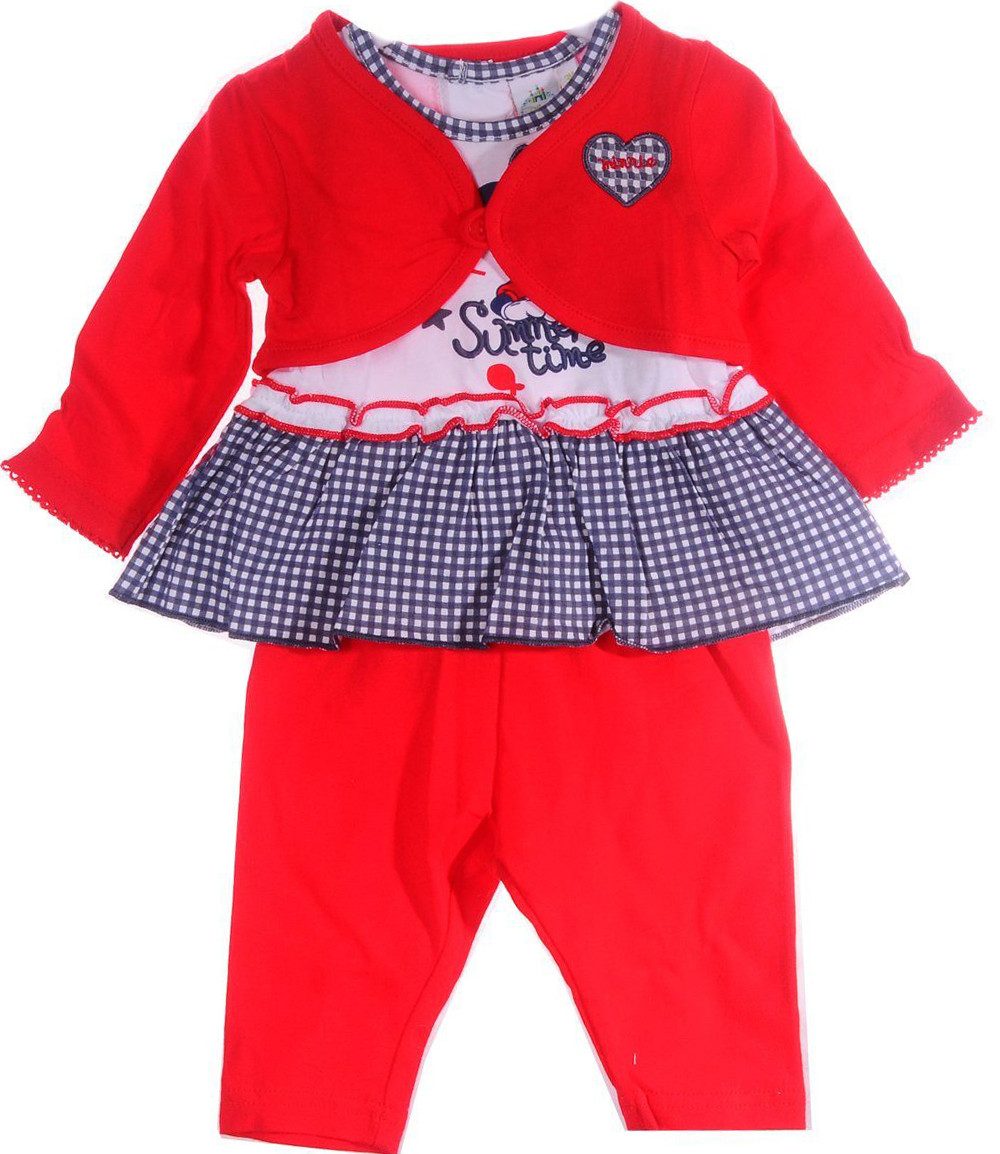 Disney Baby Shirt & Leggings Baby Anzug Tunika Leggings Bolero in Rot Weiß mit Maus mit Herzchen, 56 62 68 74 80 86 92 98
