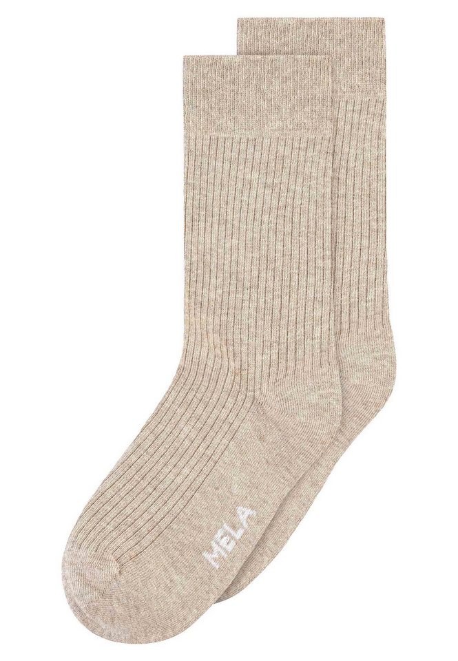 MELA Socken Gerippte Socken 2 Paare Frei von Polyester und Polyamid