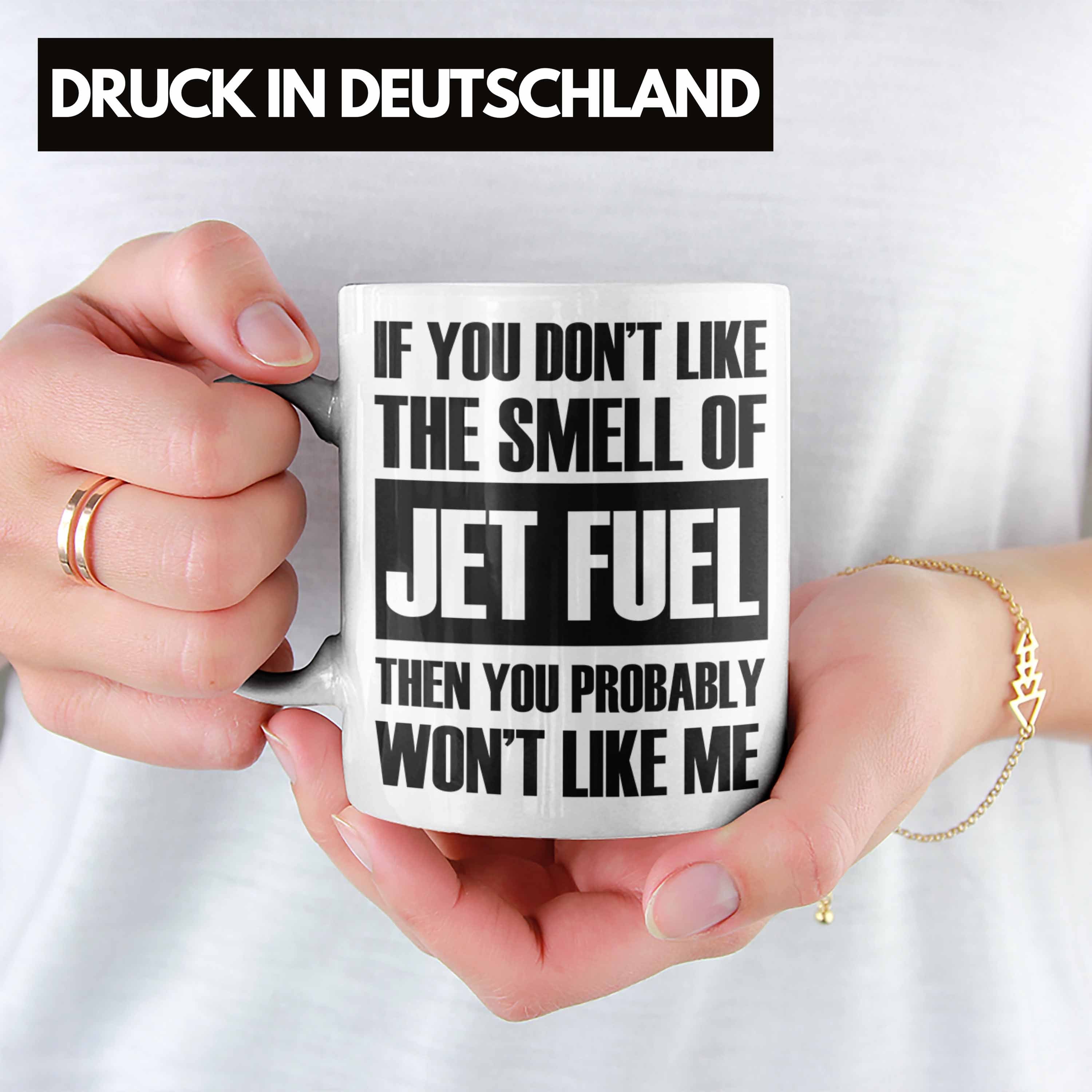 mit Tasse für Fluglotsen Tasse Geschenk Trendation Spruch Weiss Fuel Jet