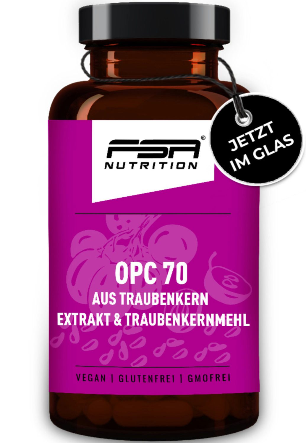 OPC 70 aus Traubenkern Extrakt & Traubenkernmehl im Glas Kapseln