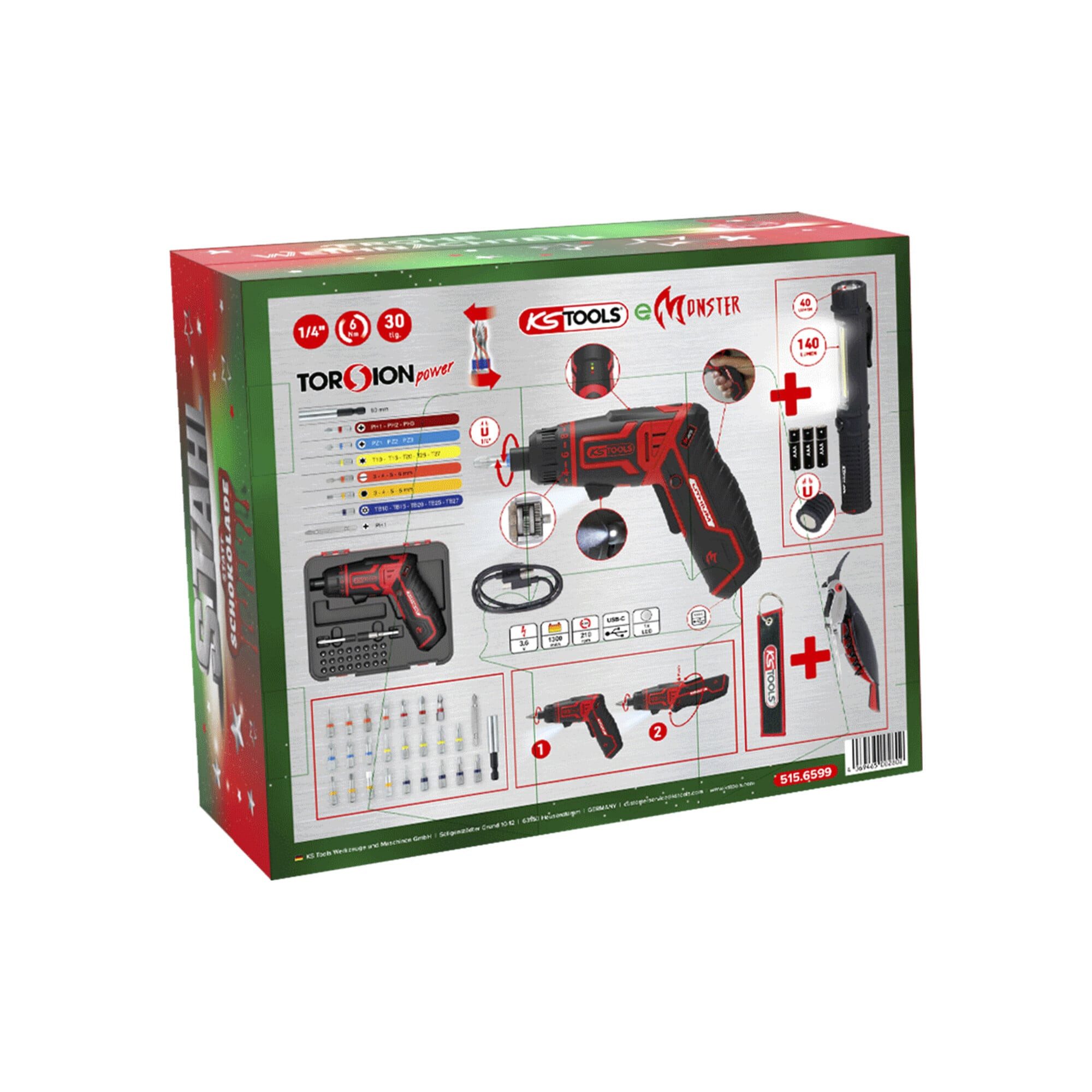 KS Tools Werkzeugset KS Tools Adventskalender mit 1/4 eMONSTER Akku-Bit-Schrauber-Satz, 30- – Bild 3 von 5