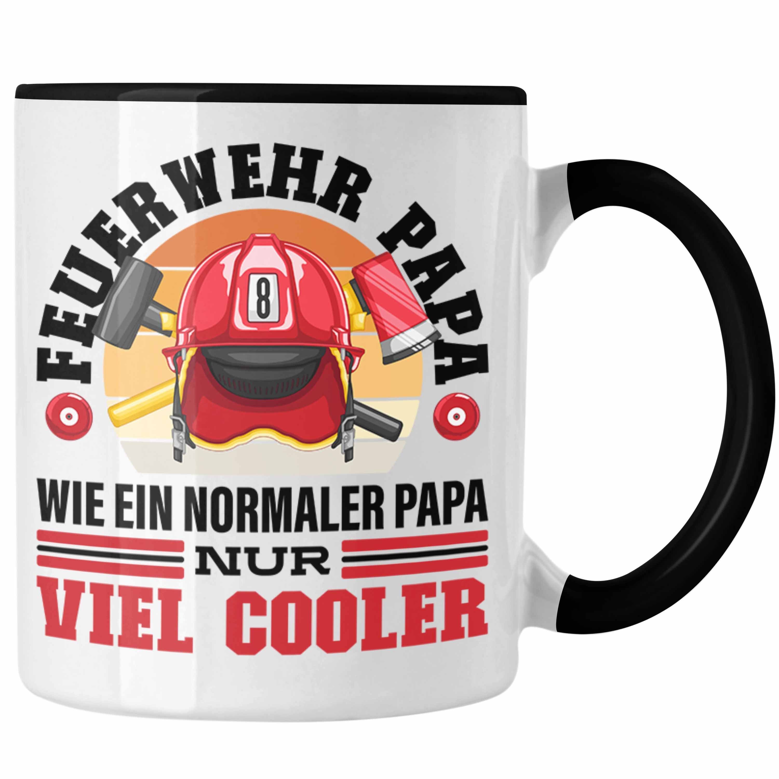 Papa Spruch Feuerwehr Vatertag Schwarz Trendation Tasse Trendation Feuerwehrmann Geschenk Lustiger - Tasse