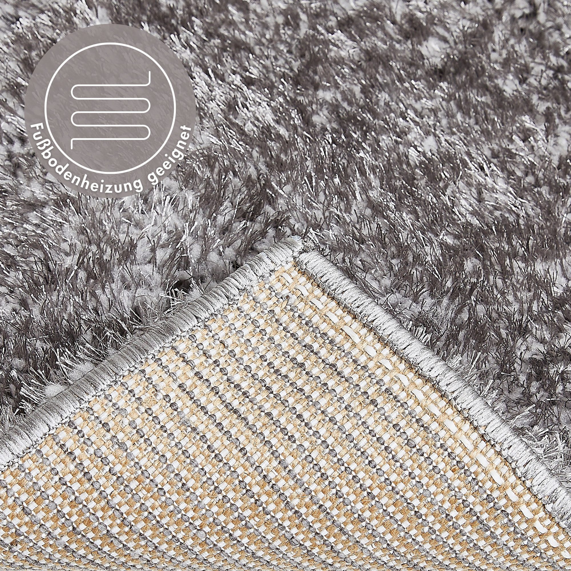 LUXOR living Hochflor-Teppich Gela, rechteckig, Höhe: 45 mm, Uni Farben, weich und flauschig, ideal im Wohnzimmer & Schlafzimmer – Bild 3 von 5