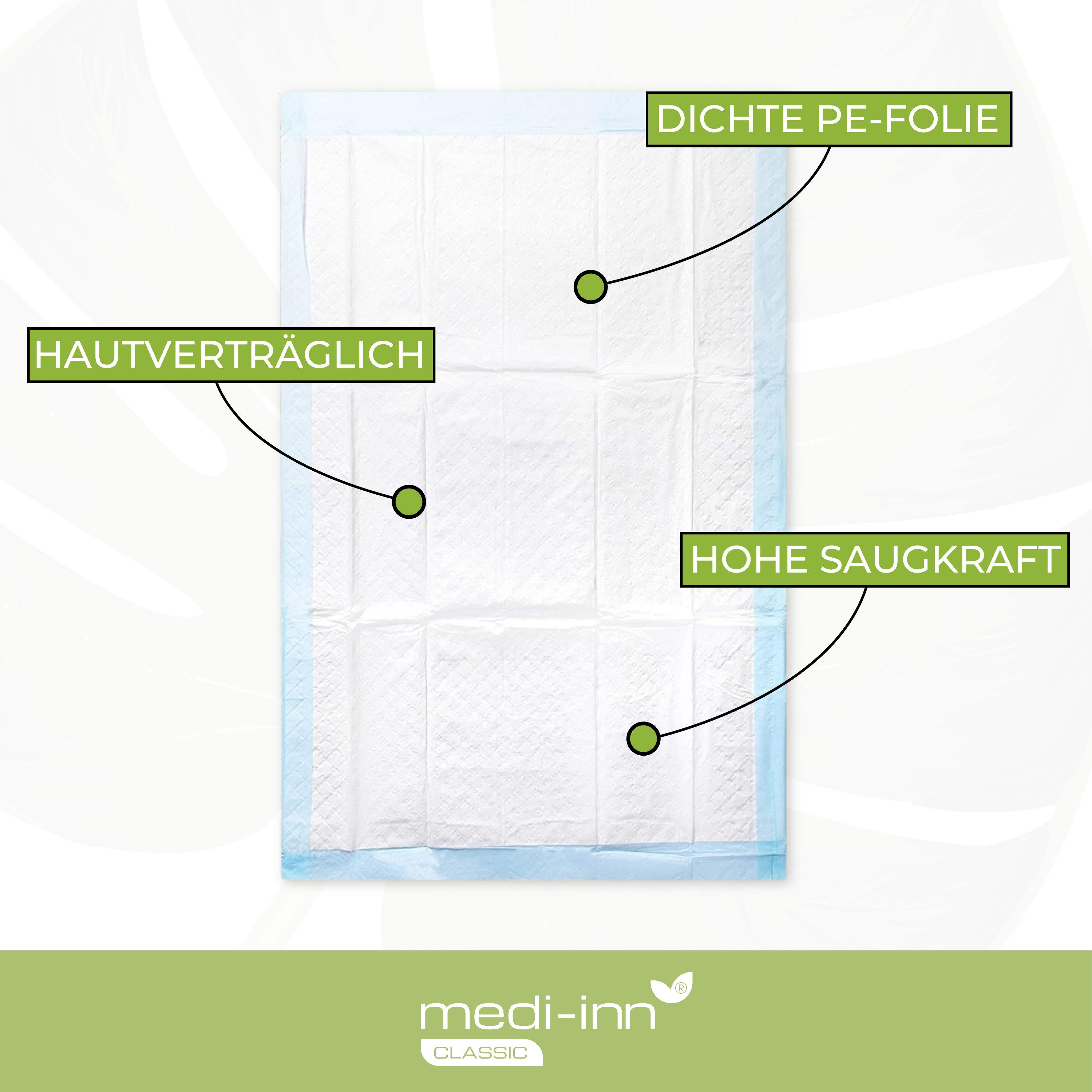 Matratzenschoner Krankenunterlagen 40 x 60 cm, 10-lagig, 25er Pack Medi-Inn