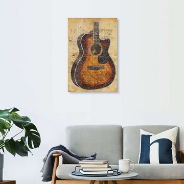 Posterlounge Acrylglasbild Durro Art, Akustische Gitarre, Illustration