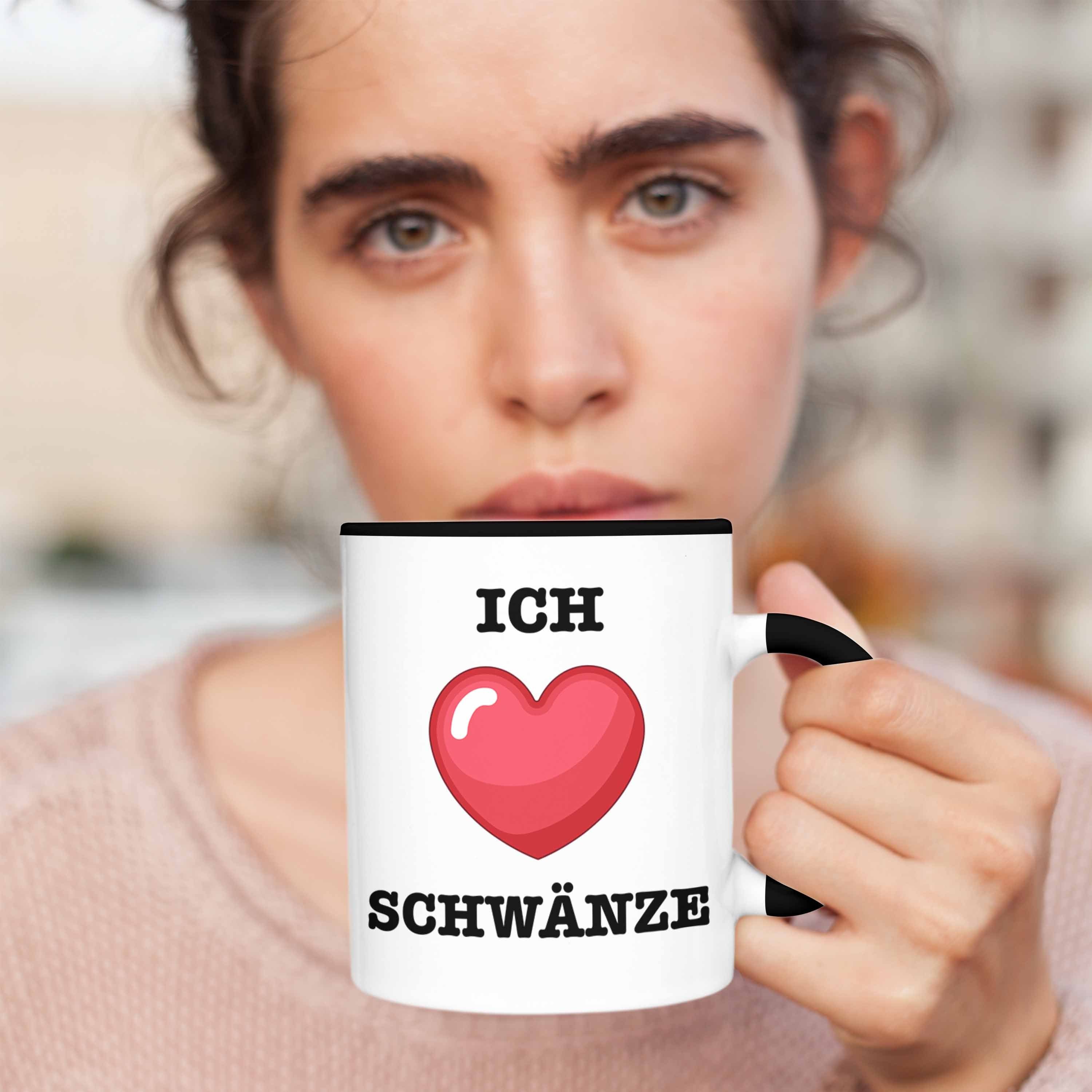 Geschenkidee Geschenk Humor Versauter 18+ Schwänze Tasse Trendation Liebe Schwarz Tasse Ich