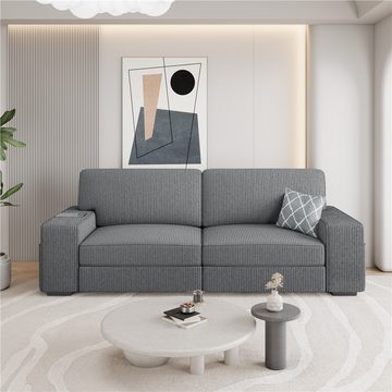 Yaheetech Sofa, Polstersofa aus Cordstoff mit Abnehmbare Kissen und Rückenlehnen
