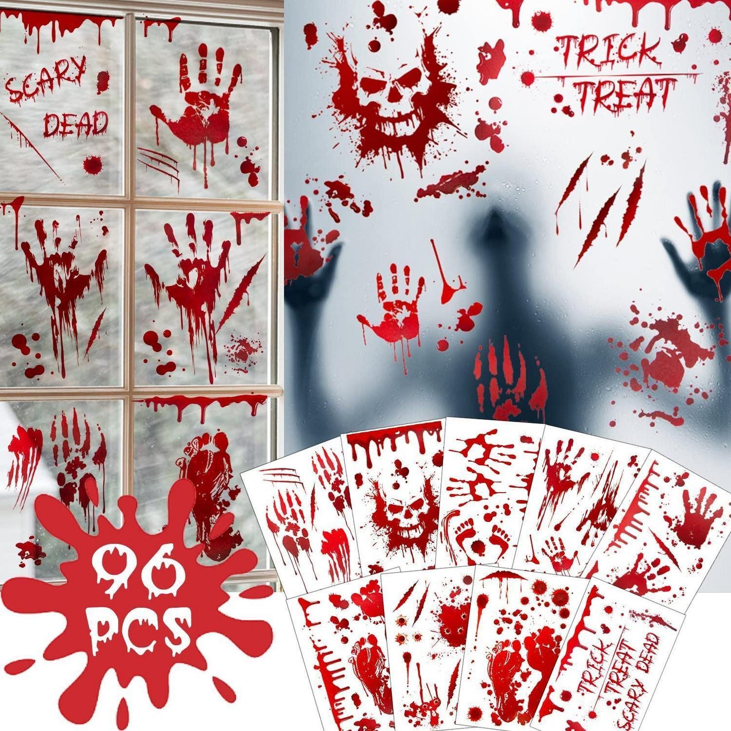 LuxusKollektion Fensterbild Halloween Fensterdeko Handabdruck & Fußabdruck 9 Bögen