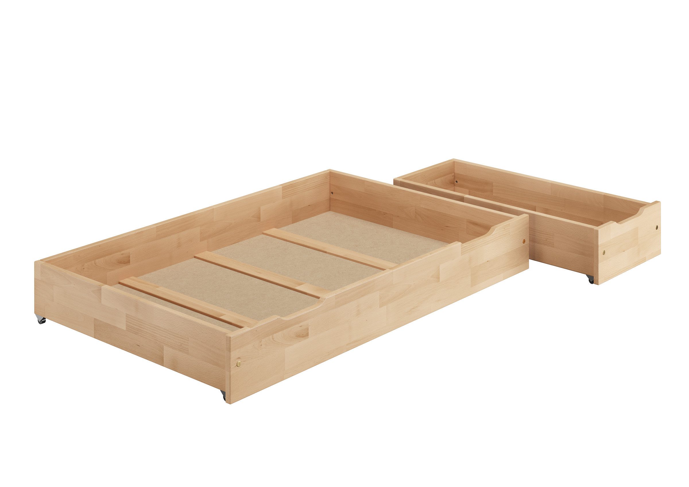 ERST-HOLZ Bettschubkasten Buche Massivholz Bettkasten Zweiteilig günstig online kaufen