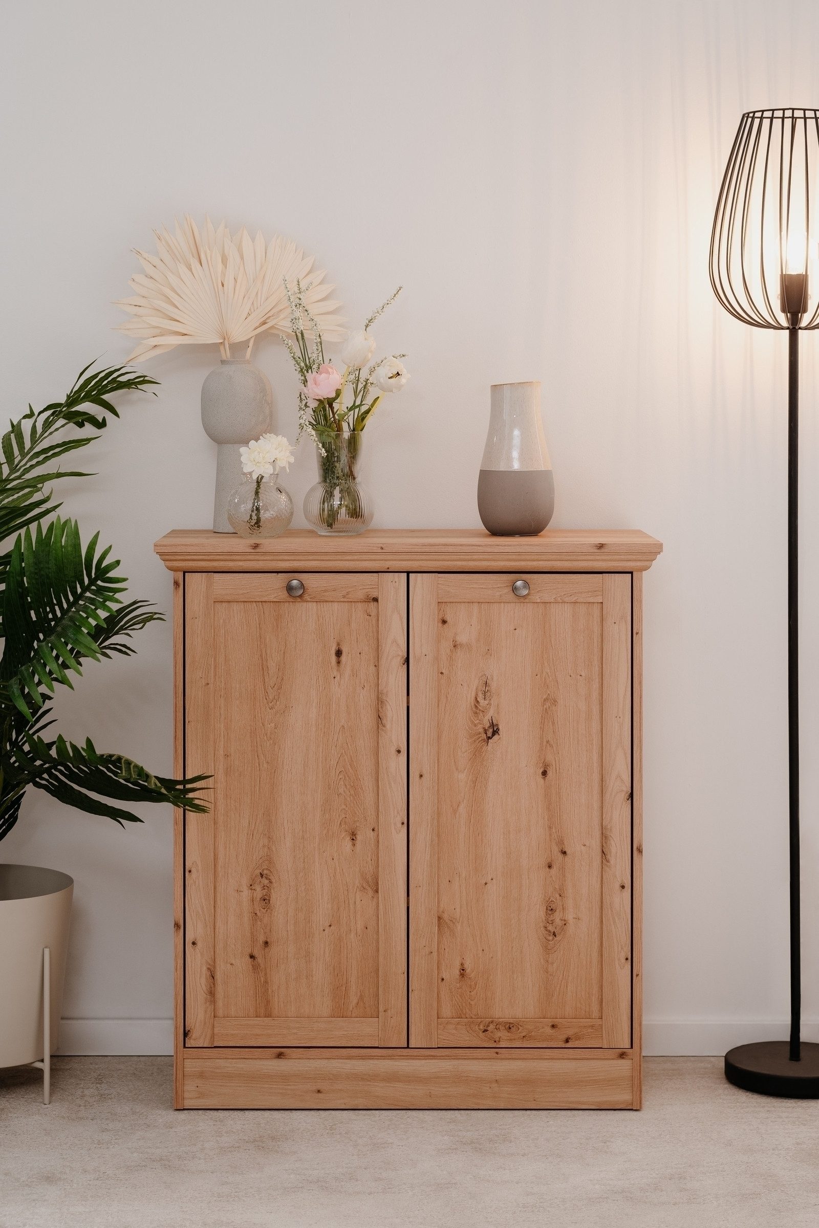 freiraum Kommode Timber, 2 Türen, 2 Böden, Landhaus, Artisan Eiche Dekor - 80x90x35cm (BxHxT)