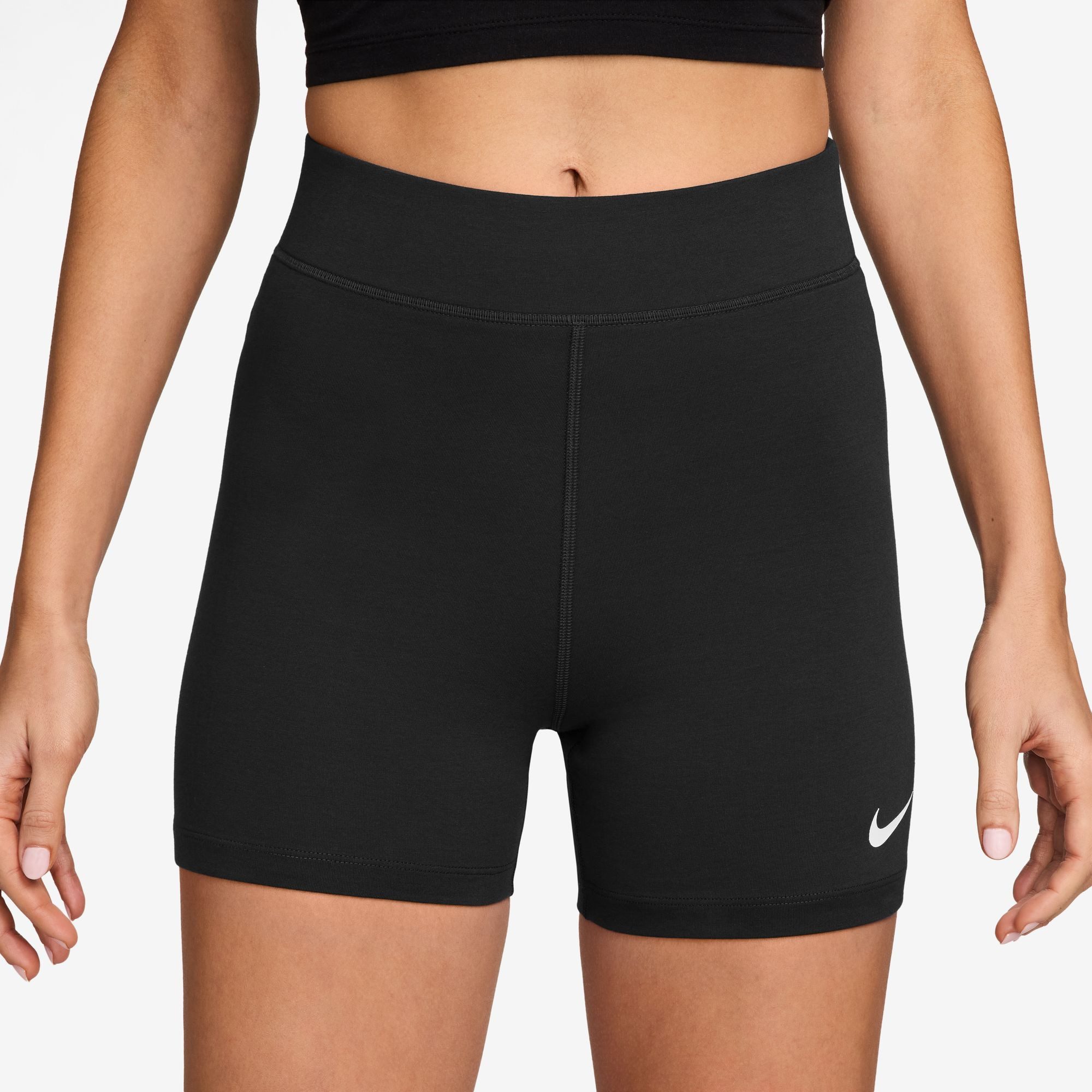 Nike Sportswear Leggings Nike Sportswear Classic Women's High-Waisted 5" Biker Shorts 5-Zoll-Länge, aus Baumwolle, Polyester und Elasthan