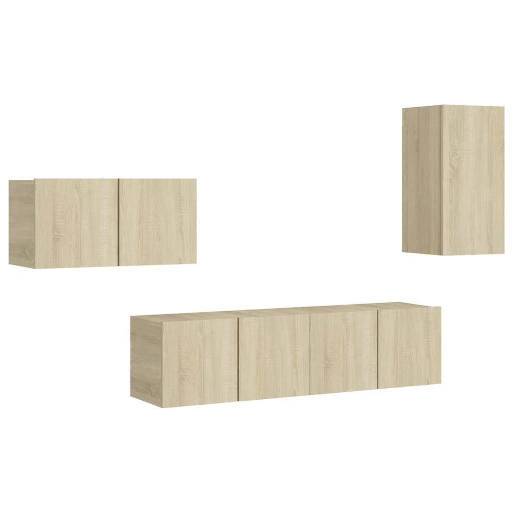 TV-Schrank TV-Schrank-Set Sonoma-Eiche Sonoma Holzwerkstoff vidaXL (1-St) 4-tlg. Eiche