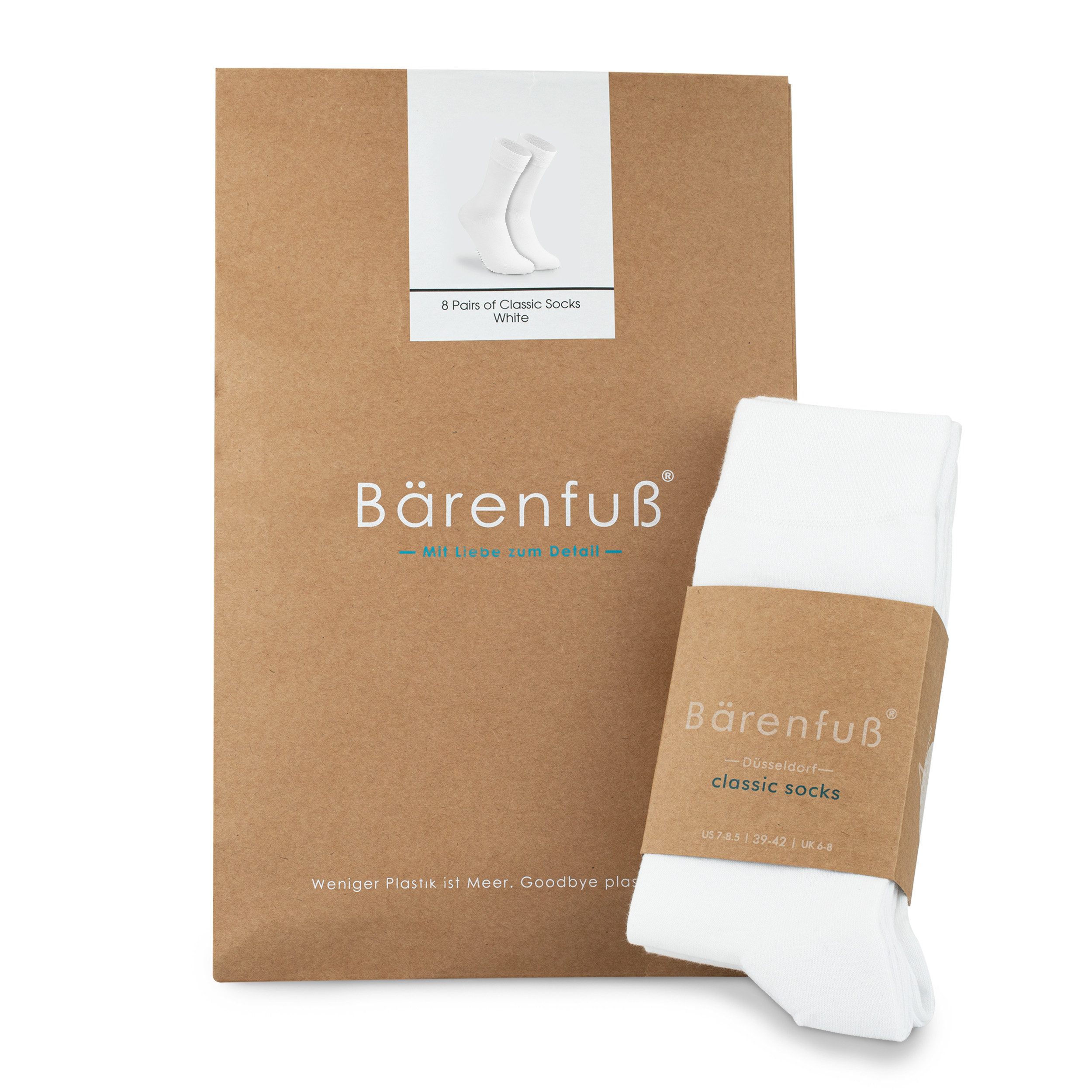Bärenfuß Businesssocken 8 Paar Herren Damen Premium Business Socken atmungsaktive Baumwolle (ohne spürbare Naht oder Fusseln, plastikfreie Verpackung) – Bild 3 von 5