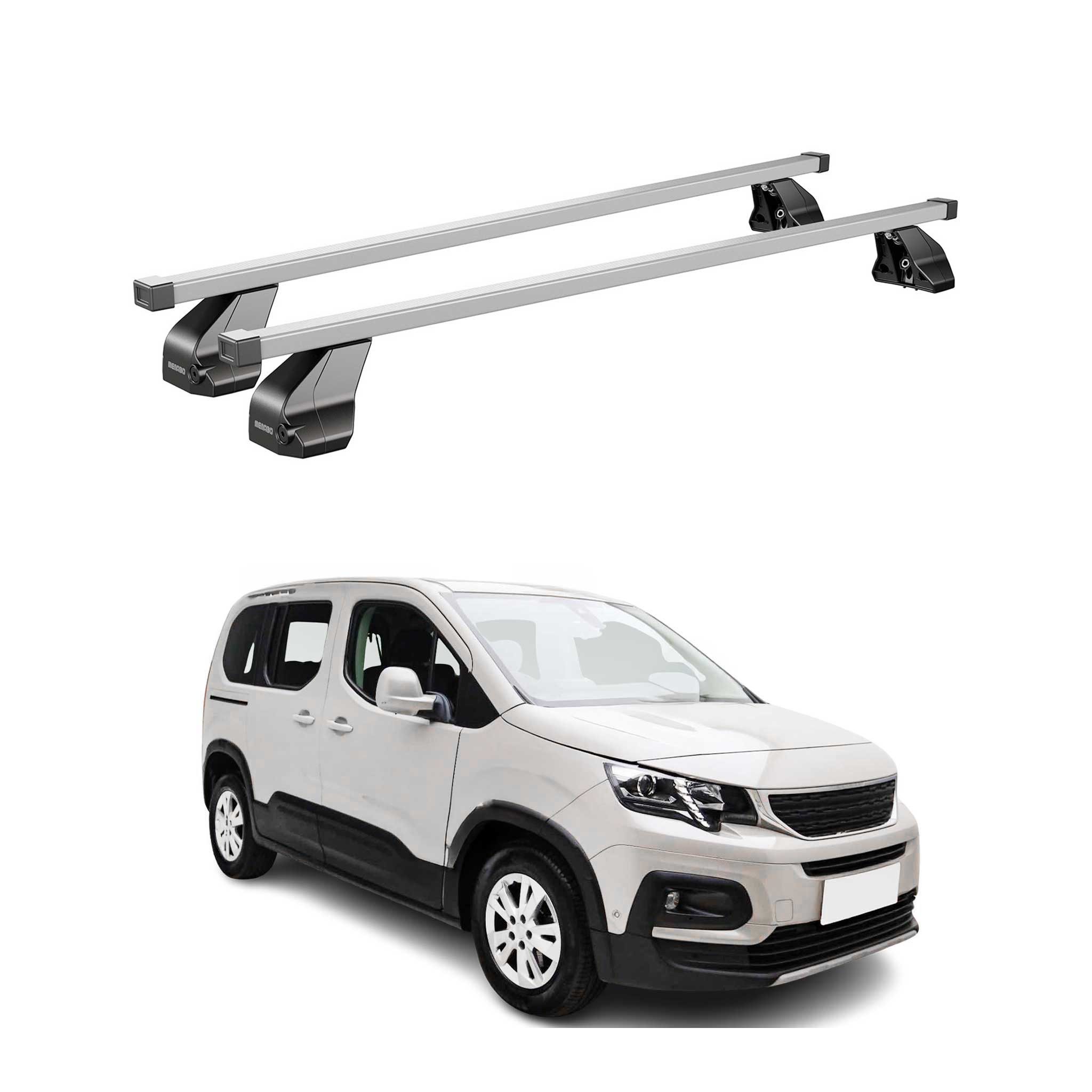 OMAC Dachträger Stahl Gepäckträger für Peugeot Rifter 2018-2025 Grau 2x (2-St), Wasserbeständig,Abnehmbar,Multifunktional,Leichtgewichtig
