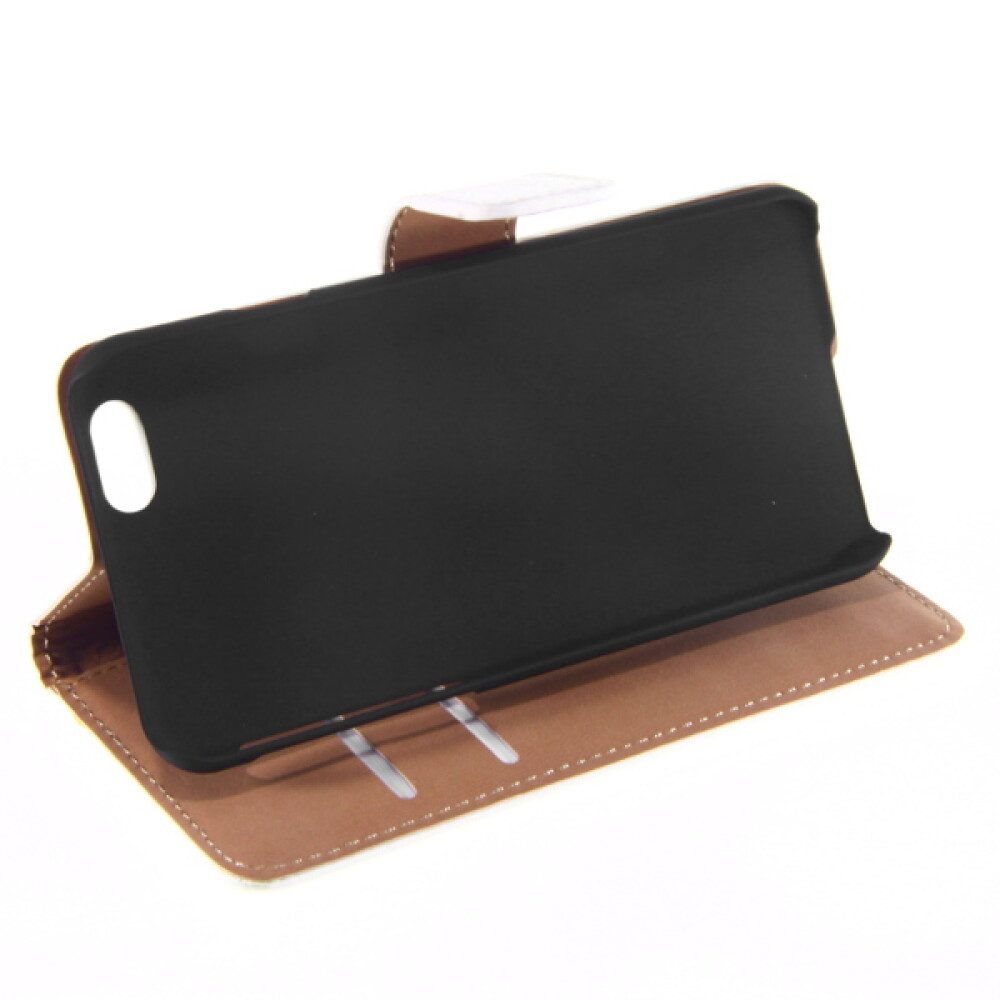 Handytasche Book Case Handyhülle für iPhone 6 6s Weiß Slim Leder Schutz Case (Book Cover)