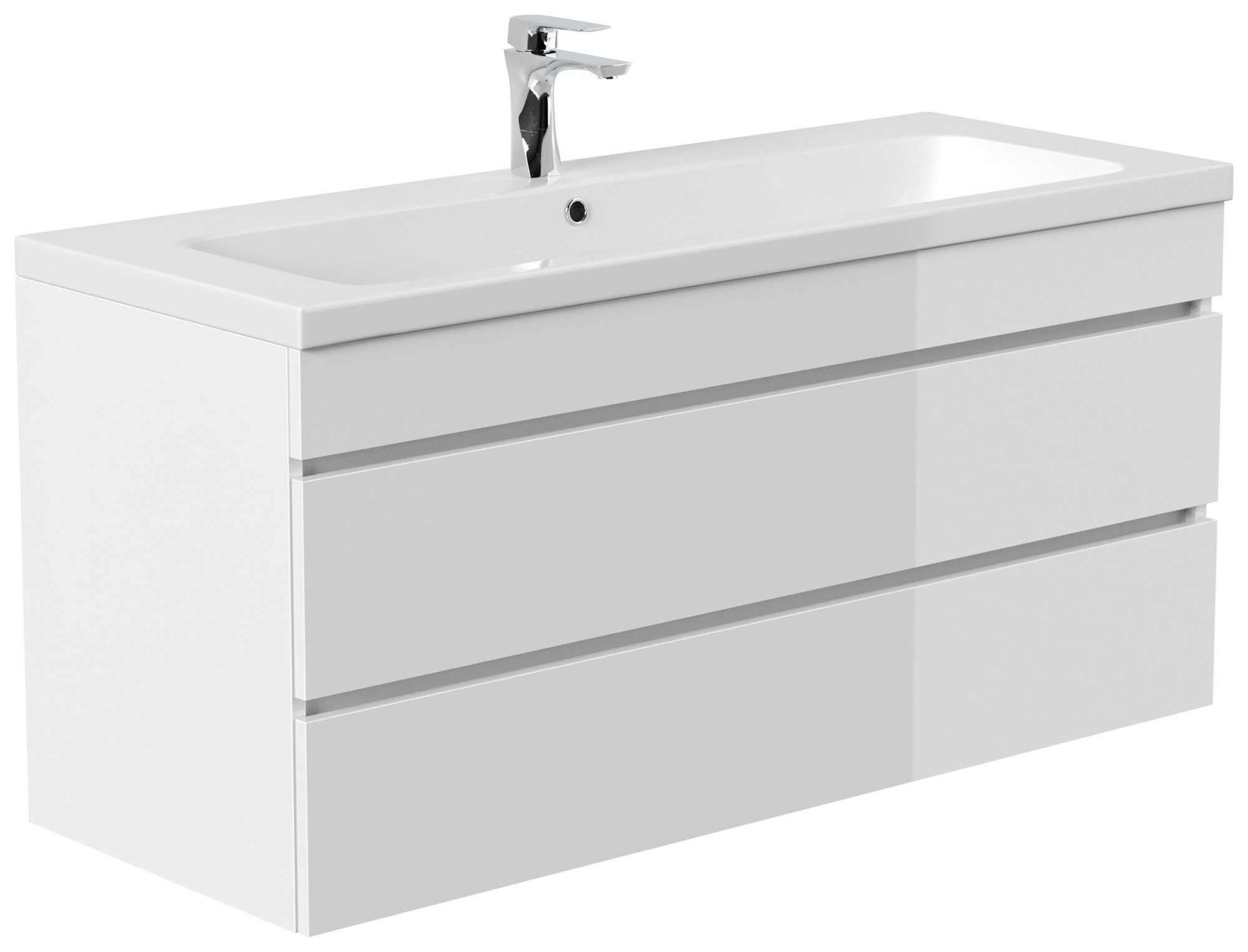 Magnolia Home Waschtisch Badmöbel Via 120 SoftClose weiss hochglanz mit grifflosen Schubladen