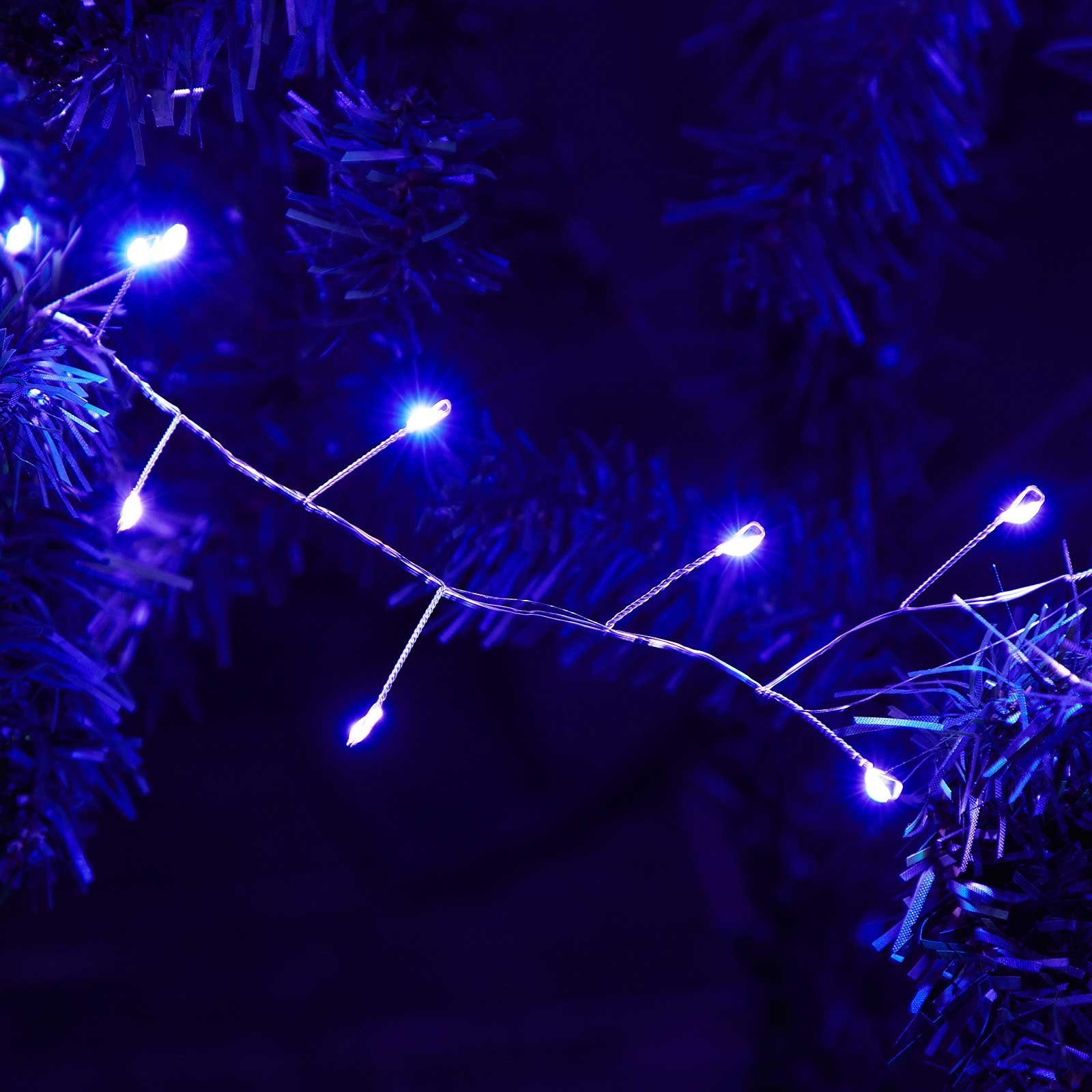 Lila LED-Lichterkette Rosnek 3M/6M, Hochzeit Timer, für Fest Fernbedienung, dimmbar, USB, Deko Weihnachten Party, Garten wasserdicht,